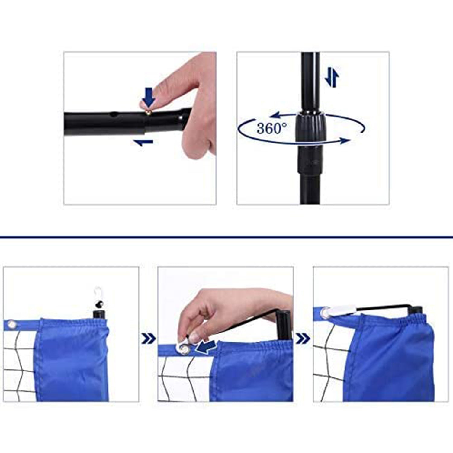 Mreža za badminton 300 x 155 x 103 cm, plava | SONGMICS-vitahome.hr