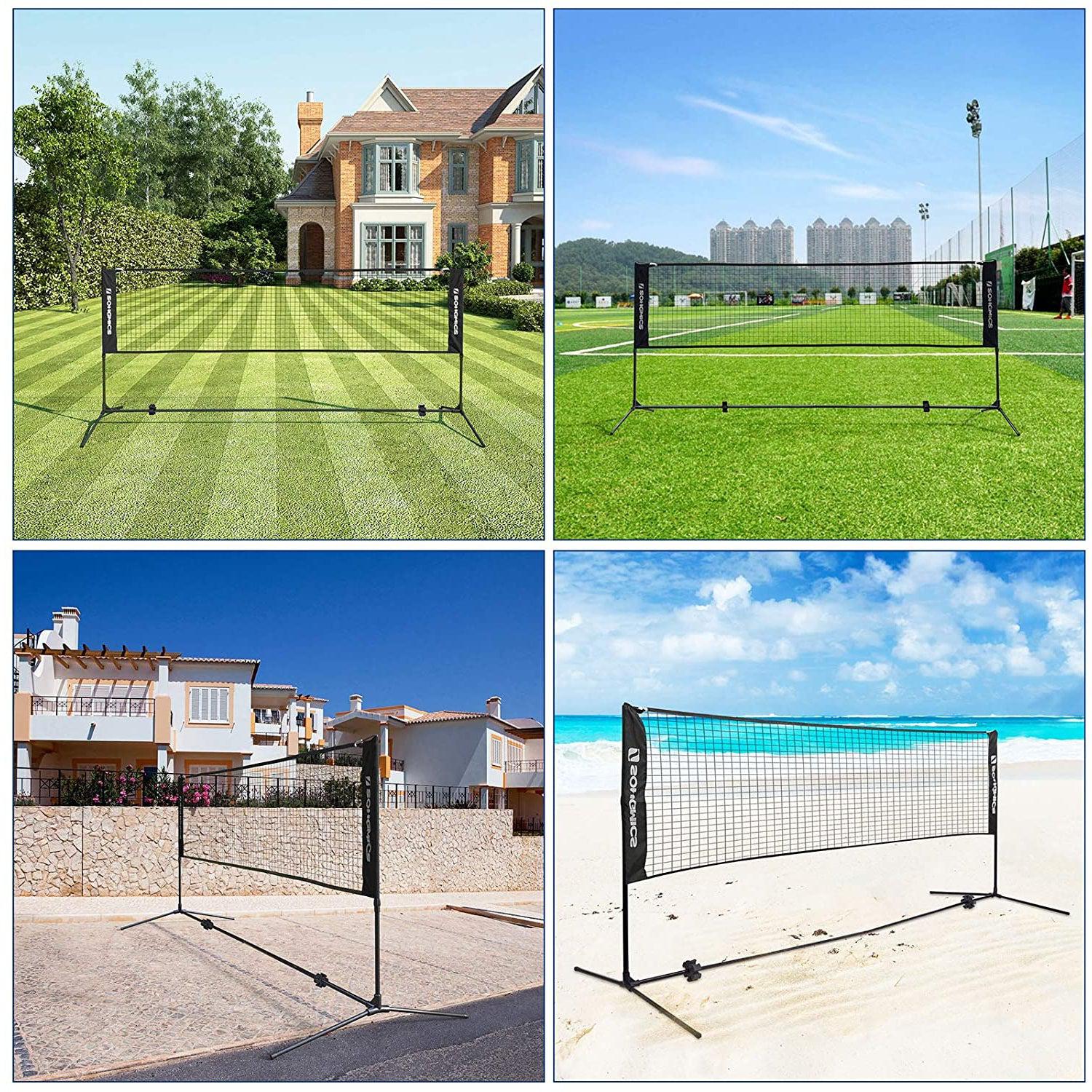 mreža za badminton 400x155 cm, crna | SONGMICS-vitahome.hr