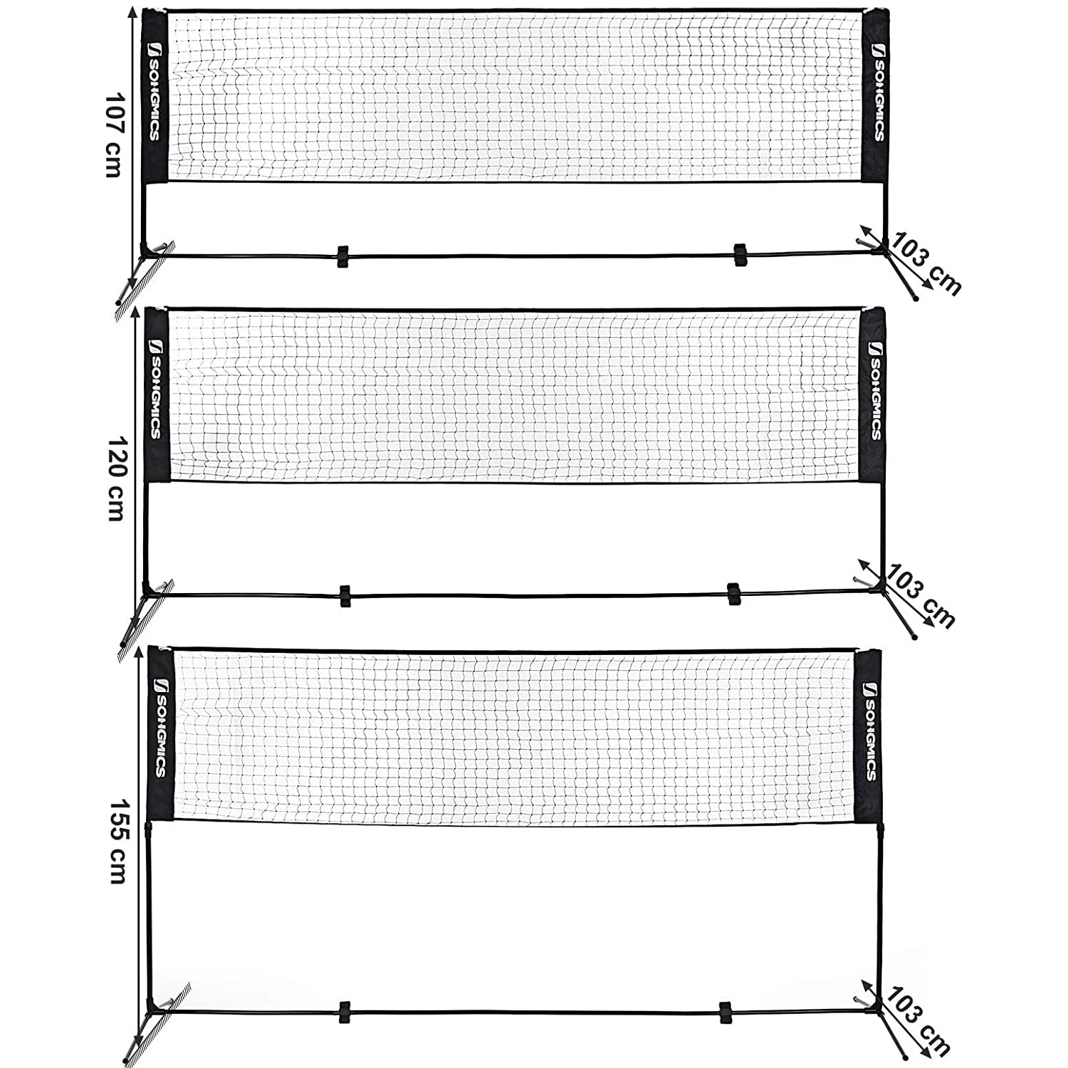 mreža za badminton 400x155 cm, crna | SONGMICS-vitahome.hr