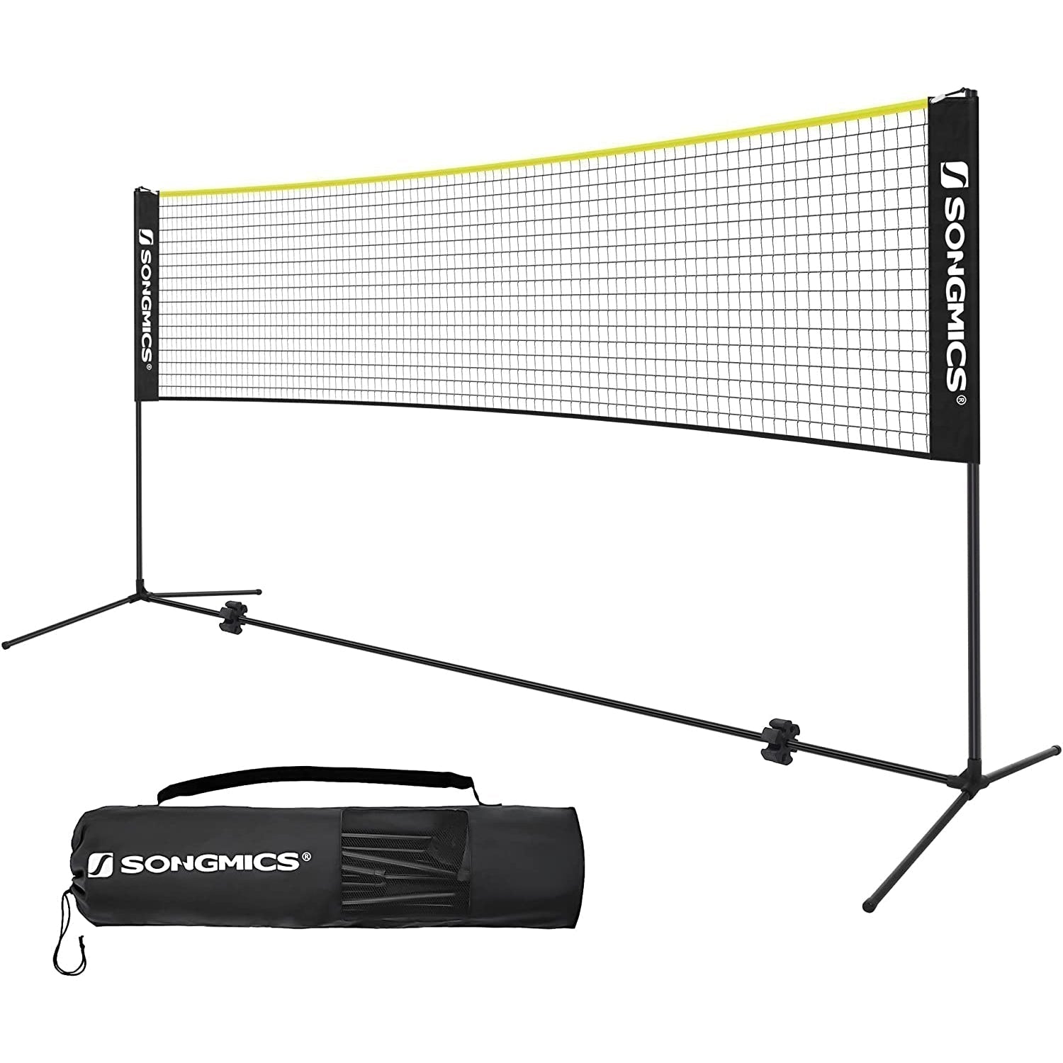 mreža za badminton 400x155 cm, crno-žuta | SONGMICS-vitahome.hr