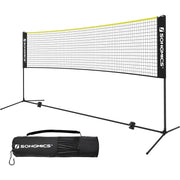 mreža za badminton 400x155 cm, crno-žuta | SONGMICS-vitahome.hr