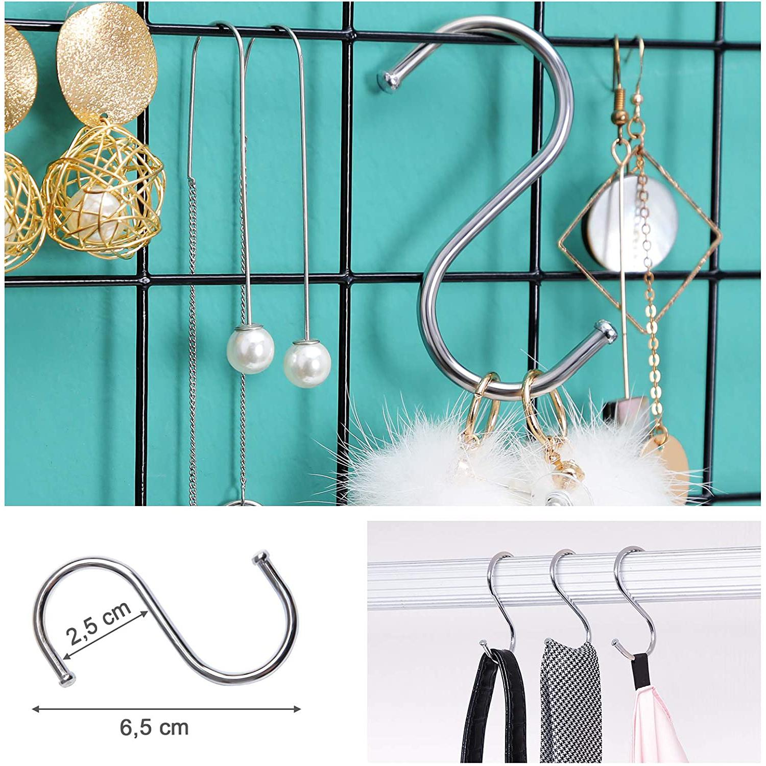 Mrežaste ploče, set od 2 komada, zidni ukras od metalne mreže, crne | SONGMICS-vitahome.hr