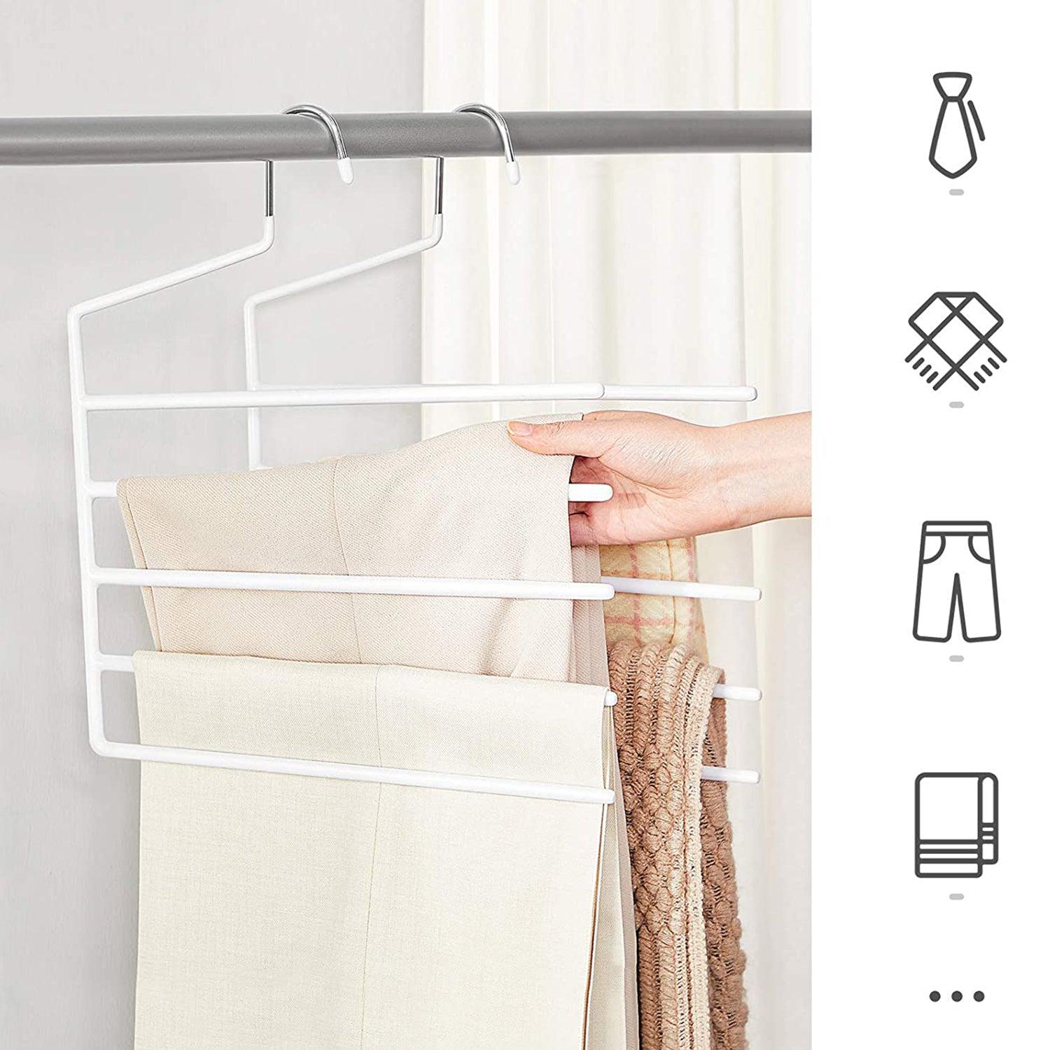 Neklizajuće vješalice za hlače set od 4 kom., 32 x 35 x 0,5 cm, bijele-SONGMICS-Vita Home