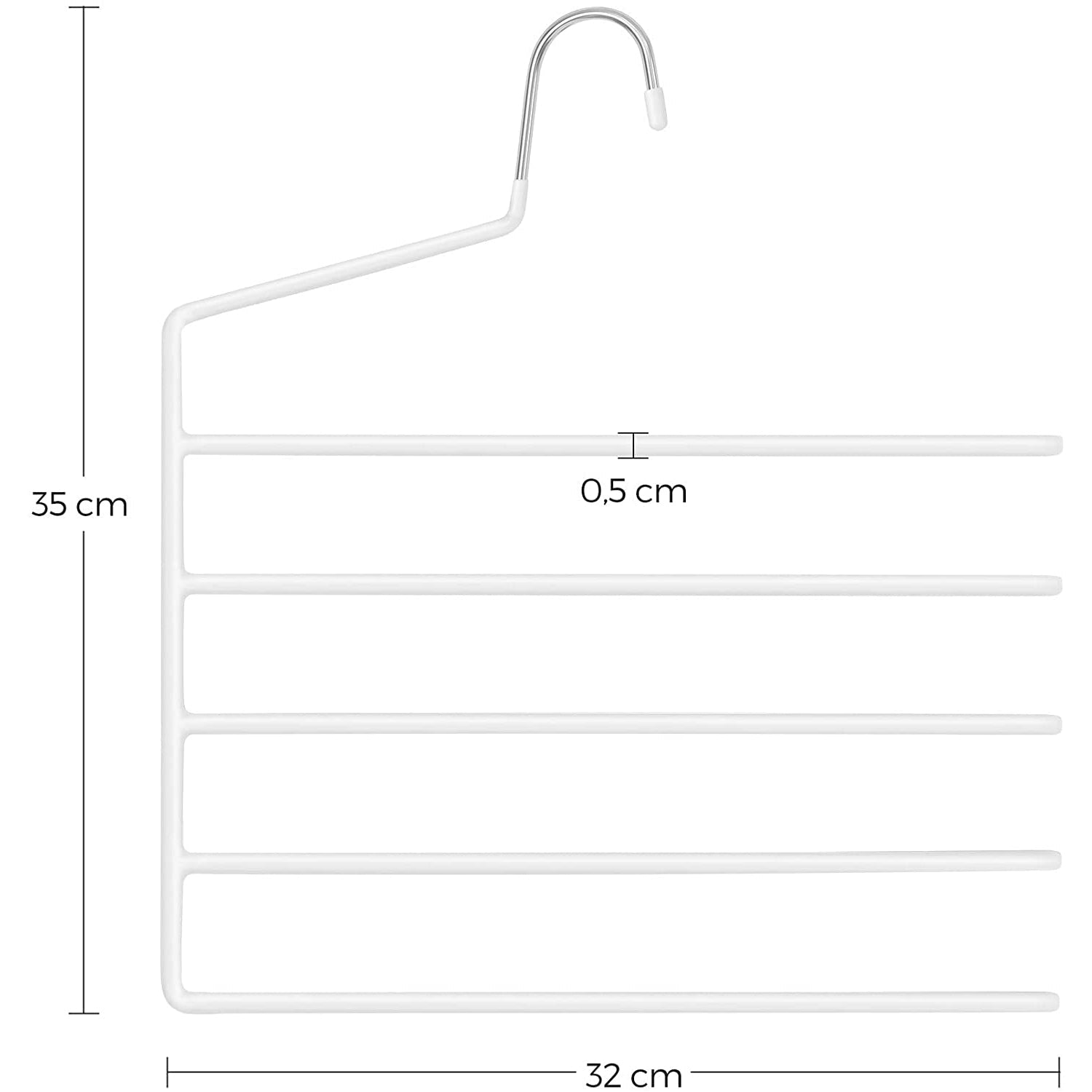 Neklizajuće vješalice za hlače set od 4 kom., 32 x 35 x 0,5 cm, bijele-SONGMICS-Vita Home