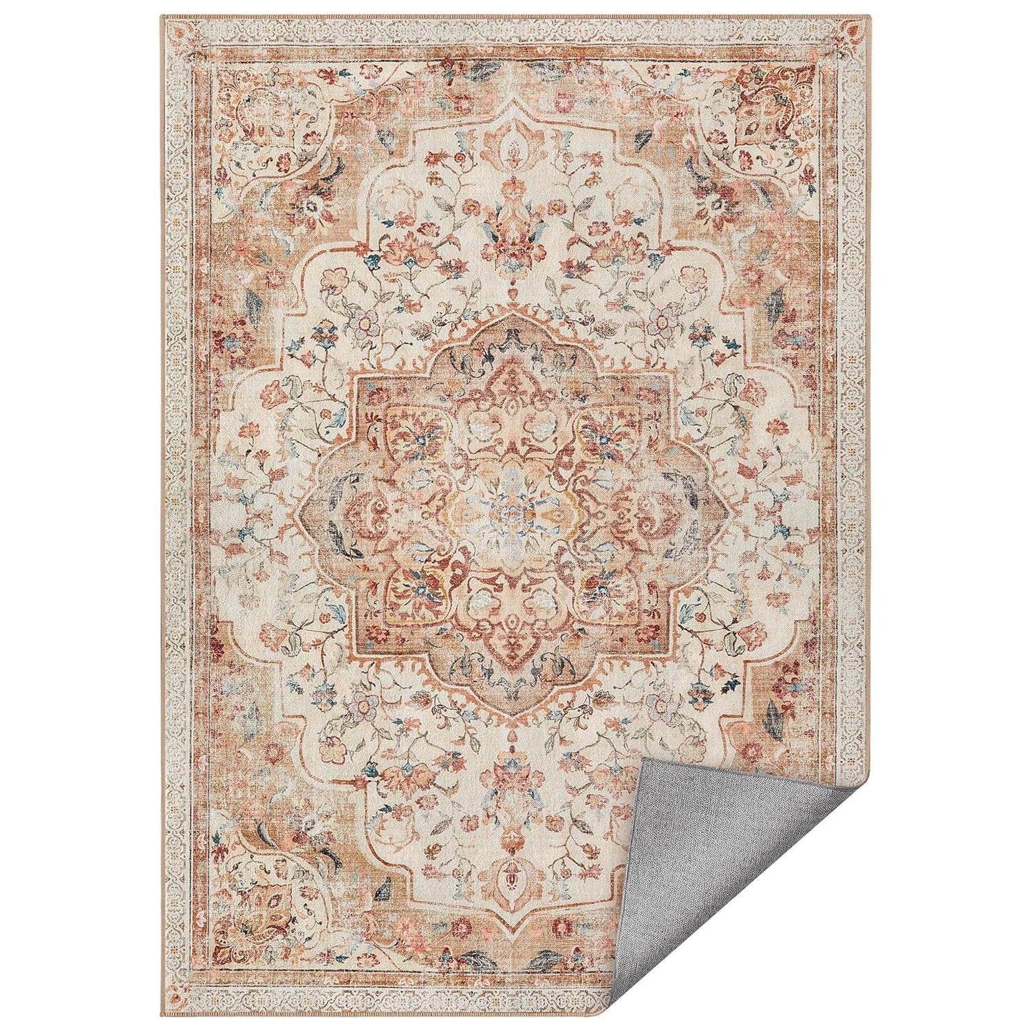 Neklizajući tepih 120x170 cm tradicionalnog vintage stila, cappuccino bež | SONGMICS-vitahome.hr