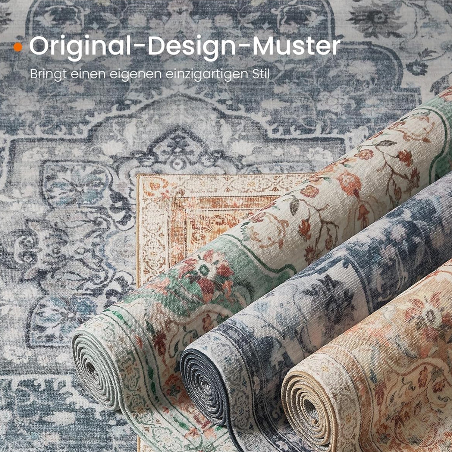 Neklizajući tepih 120x170 cm tradicionalnog vintage stila, cappuccino bež | SONGMICS-vitahome.hr