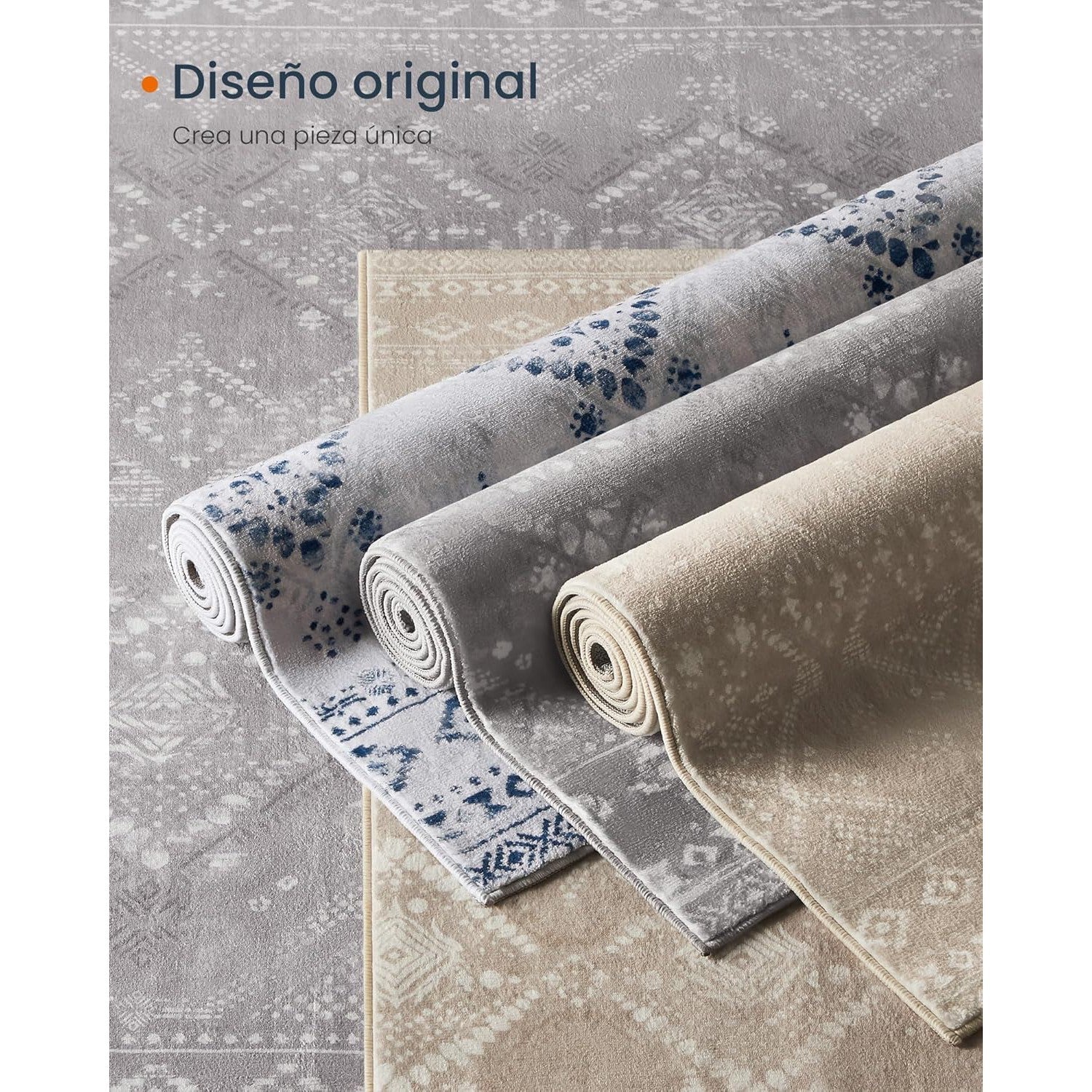 Neklizajući tepih 160 x 230 cm, kratke dlake, boho stil, cappuccino bež boje | SONGMICS-vitahome.hr