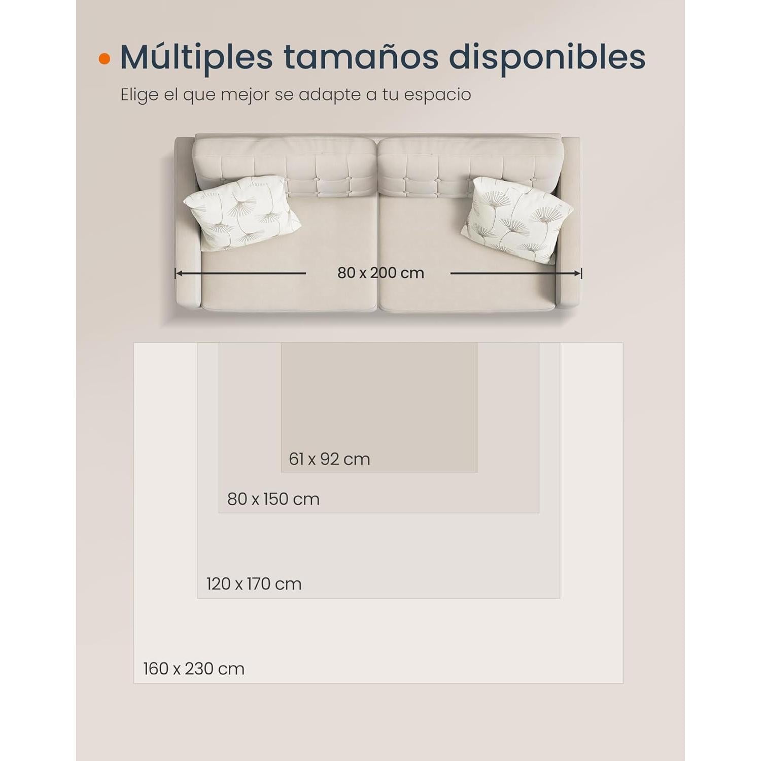 Neklizajući tepih 160 x 230 cm, kratke dlake, boho stil, cappuccino bež boje | SONGMICS-vitahome.hr
