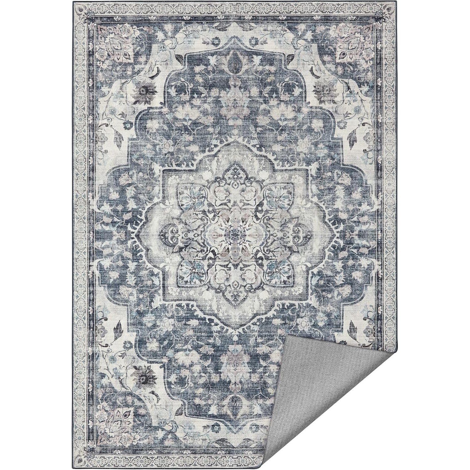 Neklizajući tepih 160x230 cm tradicionalnog vintage stila, sive boje | SONGMICS-vitahome.hr