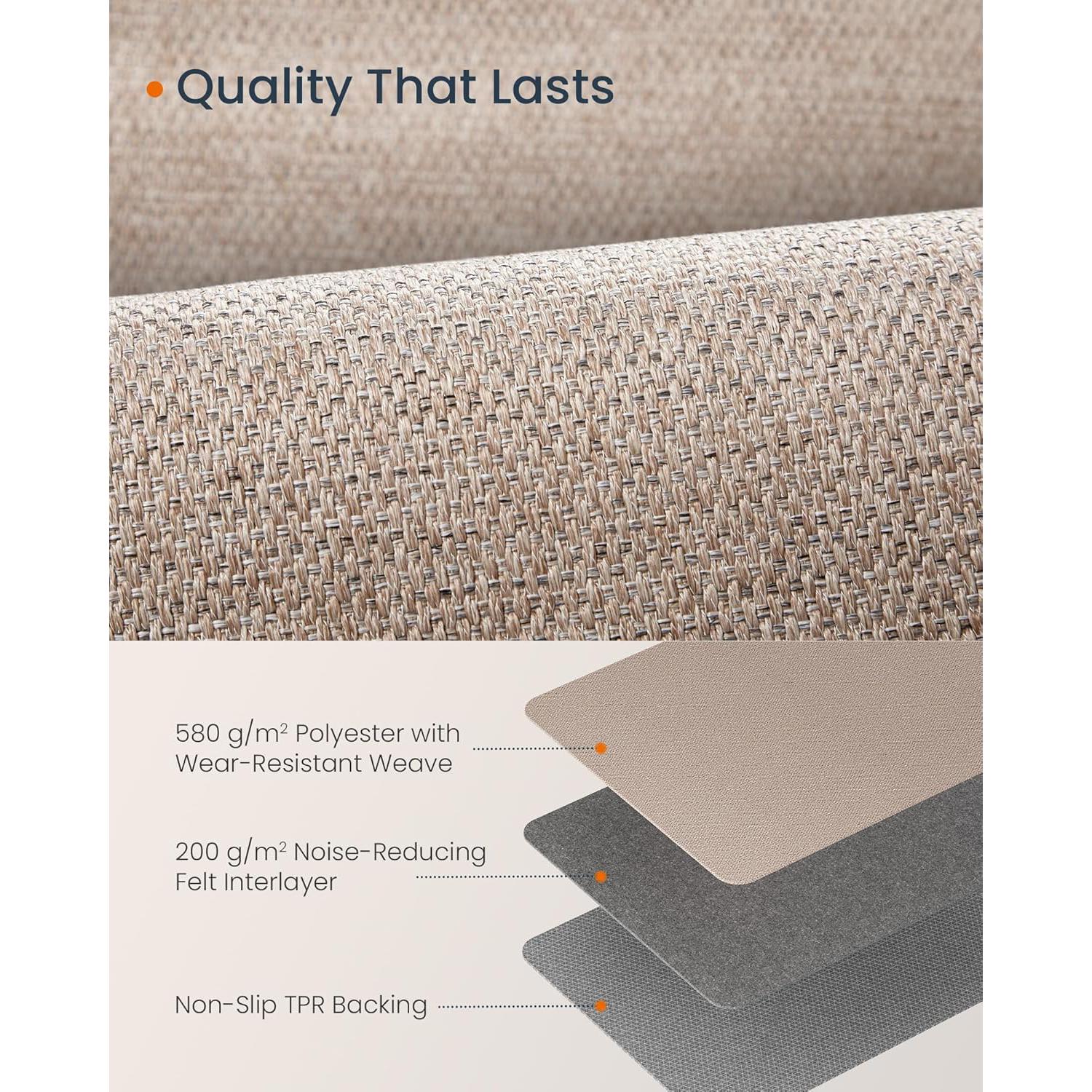Neklizajući tepih 80 x 200 cm, periv u perilici, imitacija jute, smeđe boje | SONGMICS-vitahome.hr