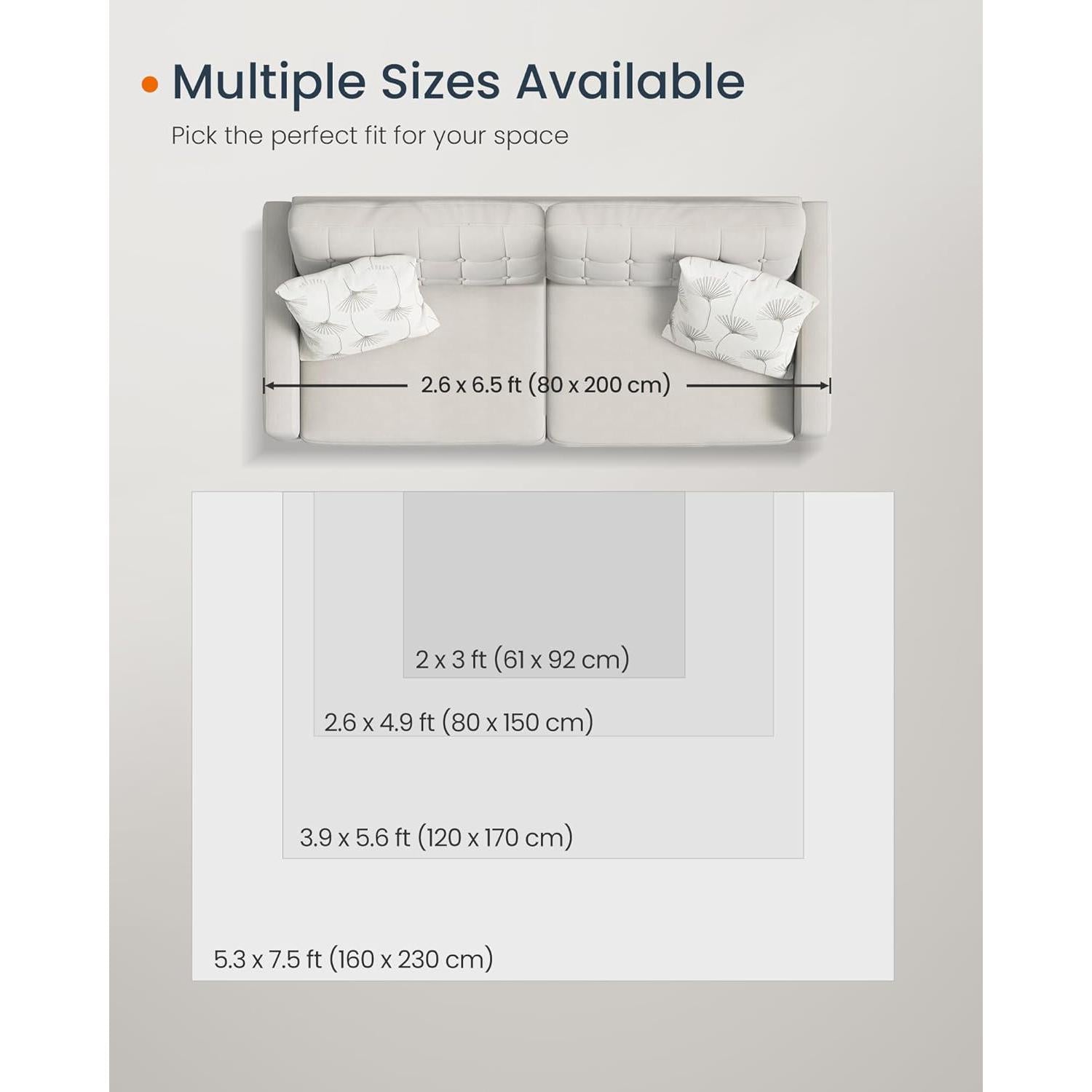 Neklizajući tepih boho stila, periv u perilici, 80 x 150 cm, svijetlosivi | SONGMICS-vitahome.hr