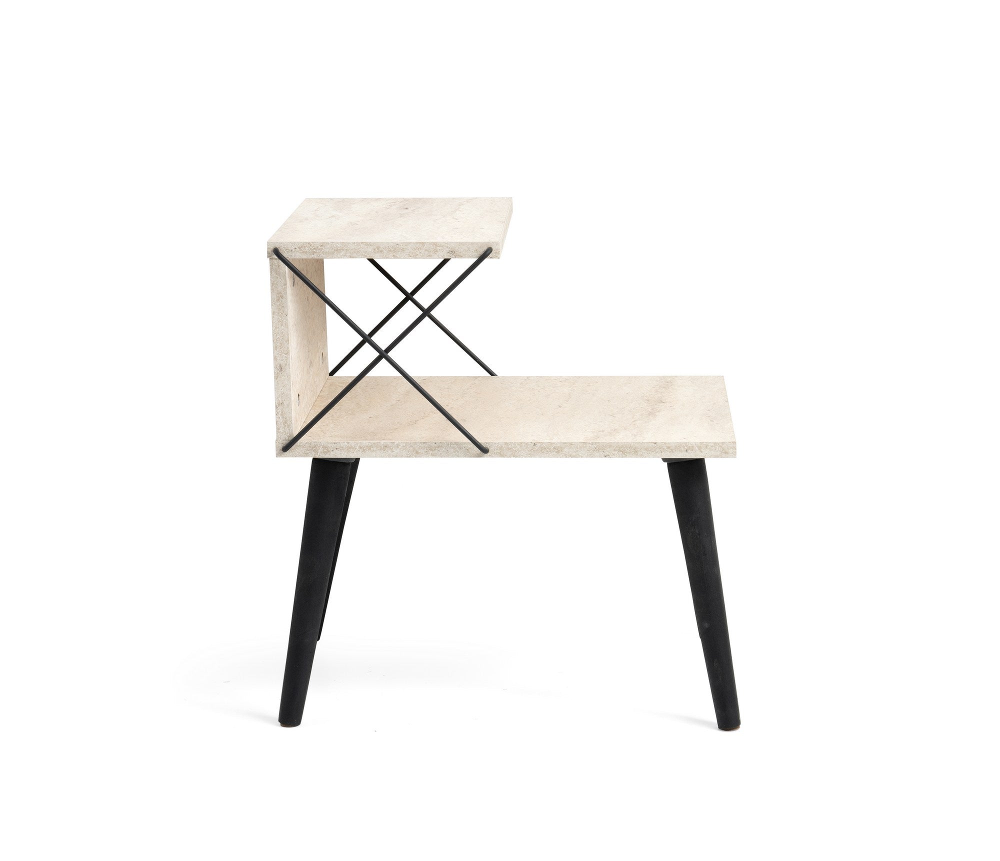 Noćni ormarić Cross - Black, Travertine | AG-vitahome.hr