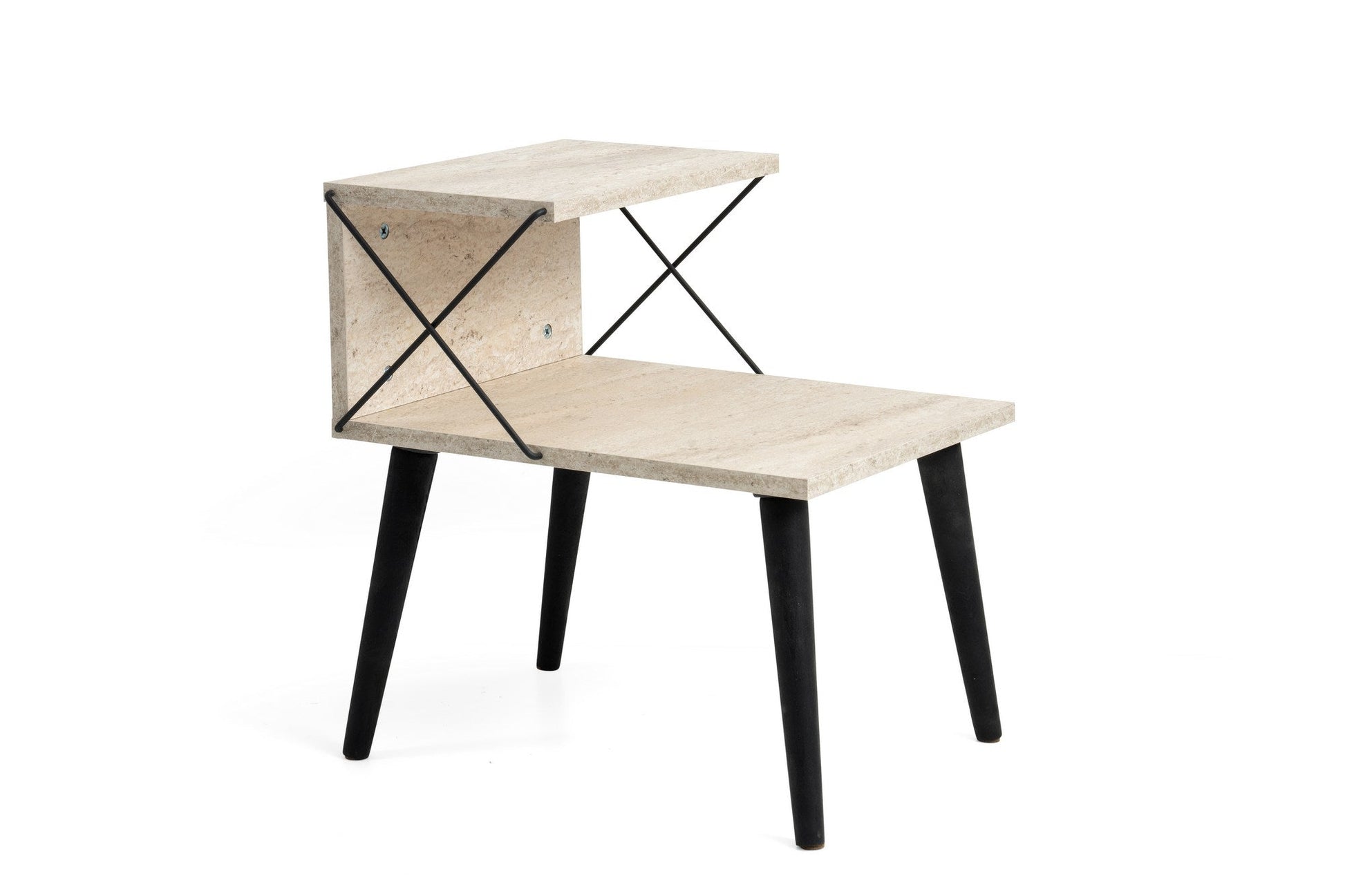 Noćni ormarić Cross - Black, Travertine | AG-vitahome.hr