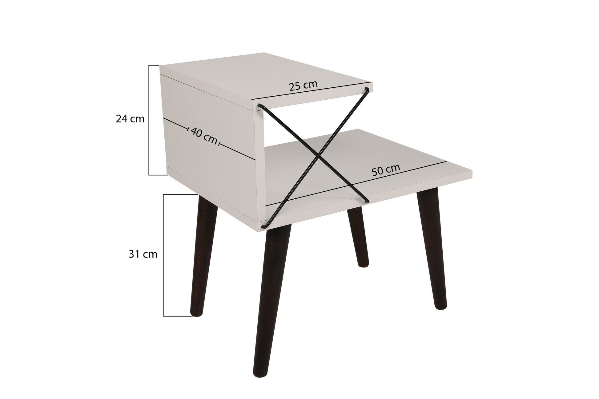 Noćni ormarić Cross - Black, Travertine | AG-vitahome.hr