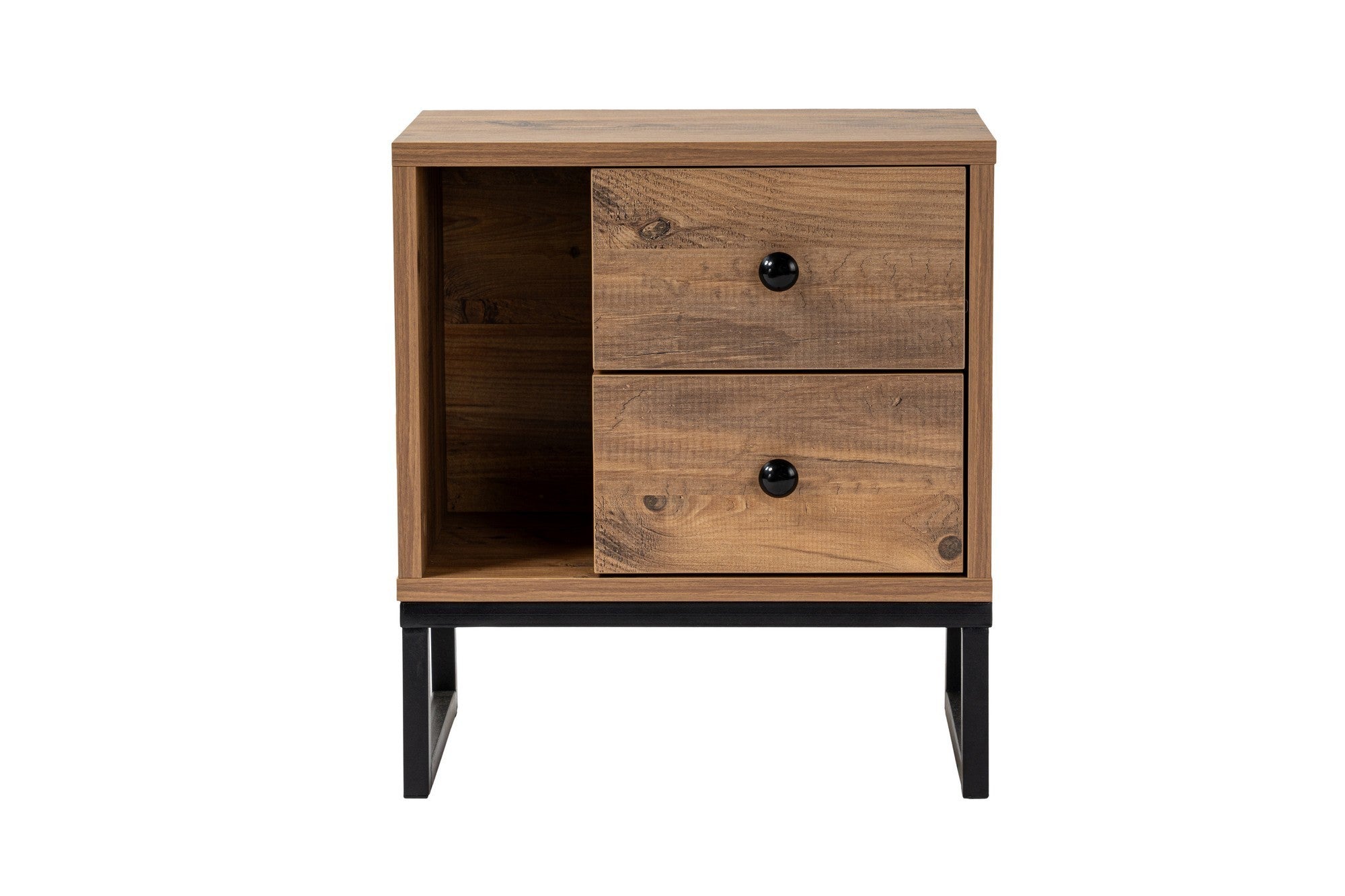 Noćni ormarić Glimmer - Atlantic Pine, Black | AG-vitahome.hr
