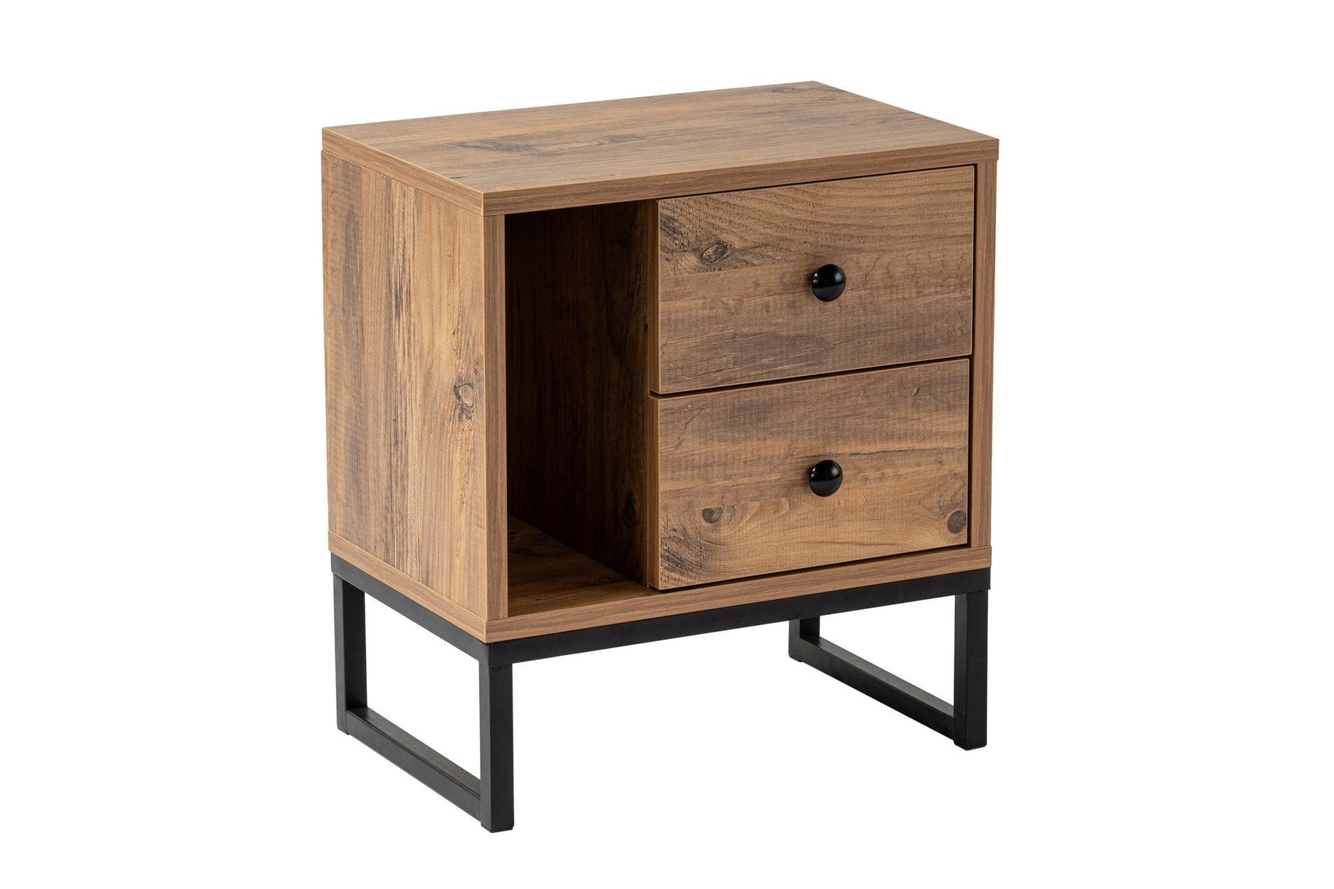 Noćni ormarić Glimmer - Atlantic Pine, Black | AG-vitahome.hr