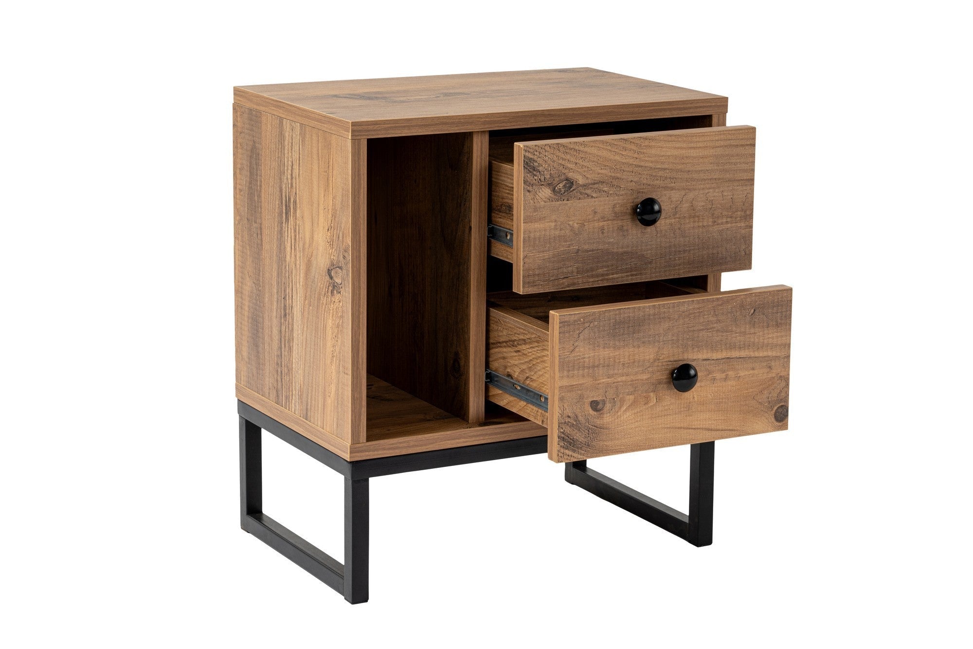 Noćni ormarić Glimmer - Atlantic Pine, Black | AG-vitahome.hr