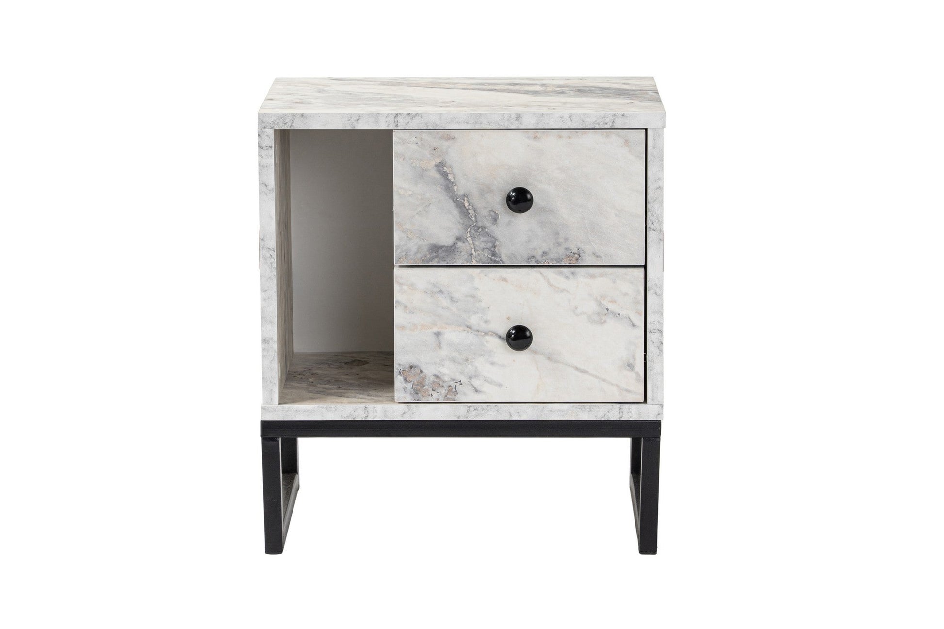 Noćni ormarić Glimmer - Fressia Marble, Black | AG-vitahome.hr