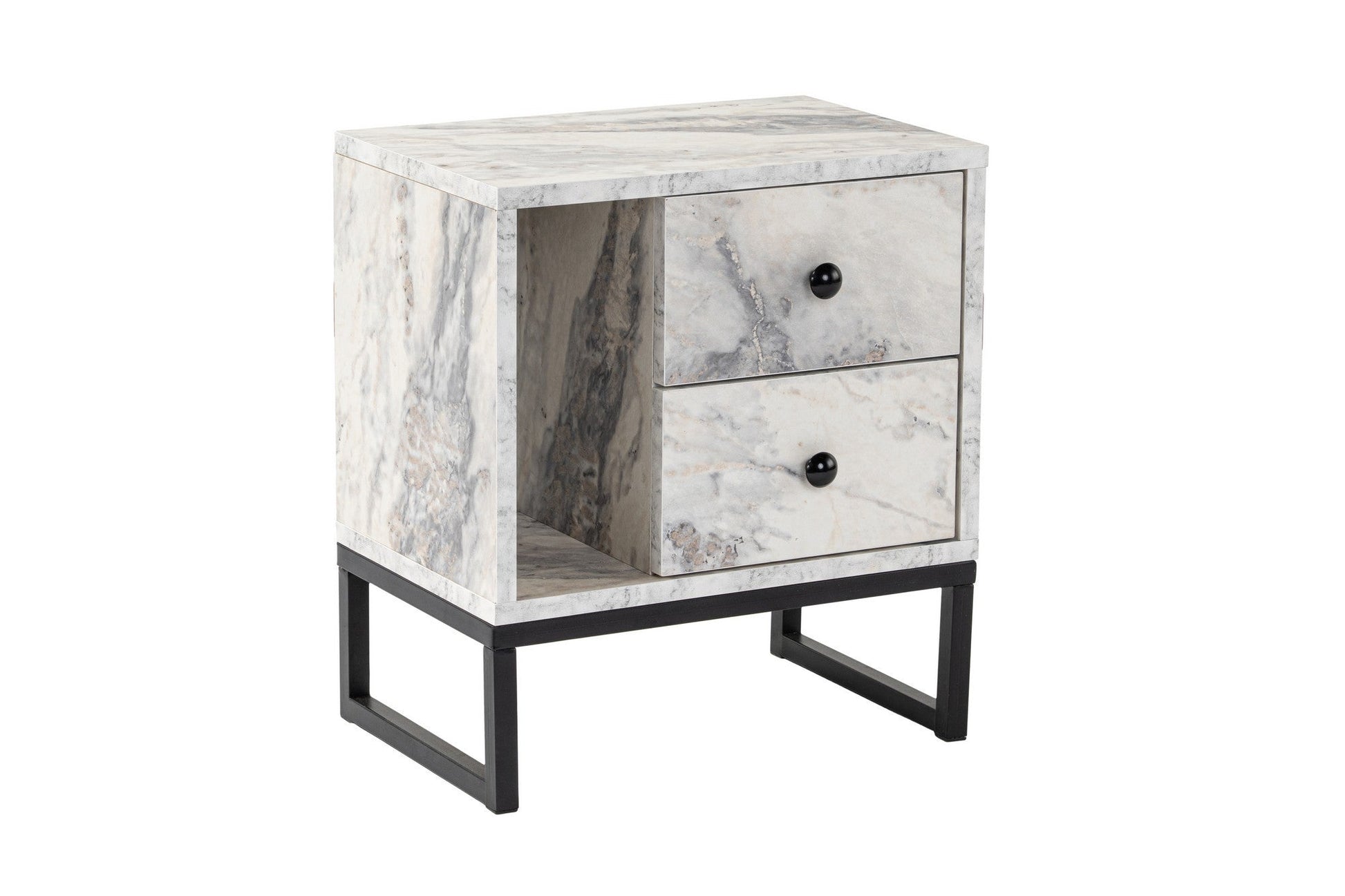 Noćni ormarić Glimmer - Fressia Marble, Black | AG-vitahome.hr