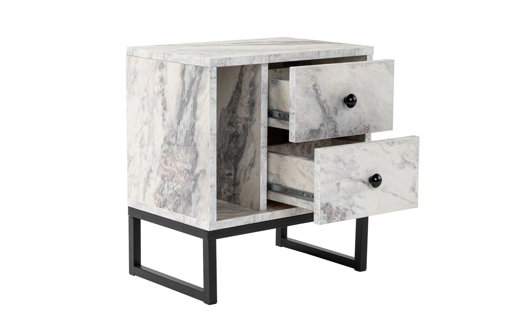 Noćni ormarić Glimmer - Fressia Marble, Black | AG-vitahome.hr