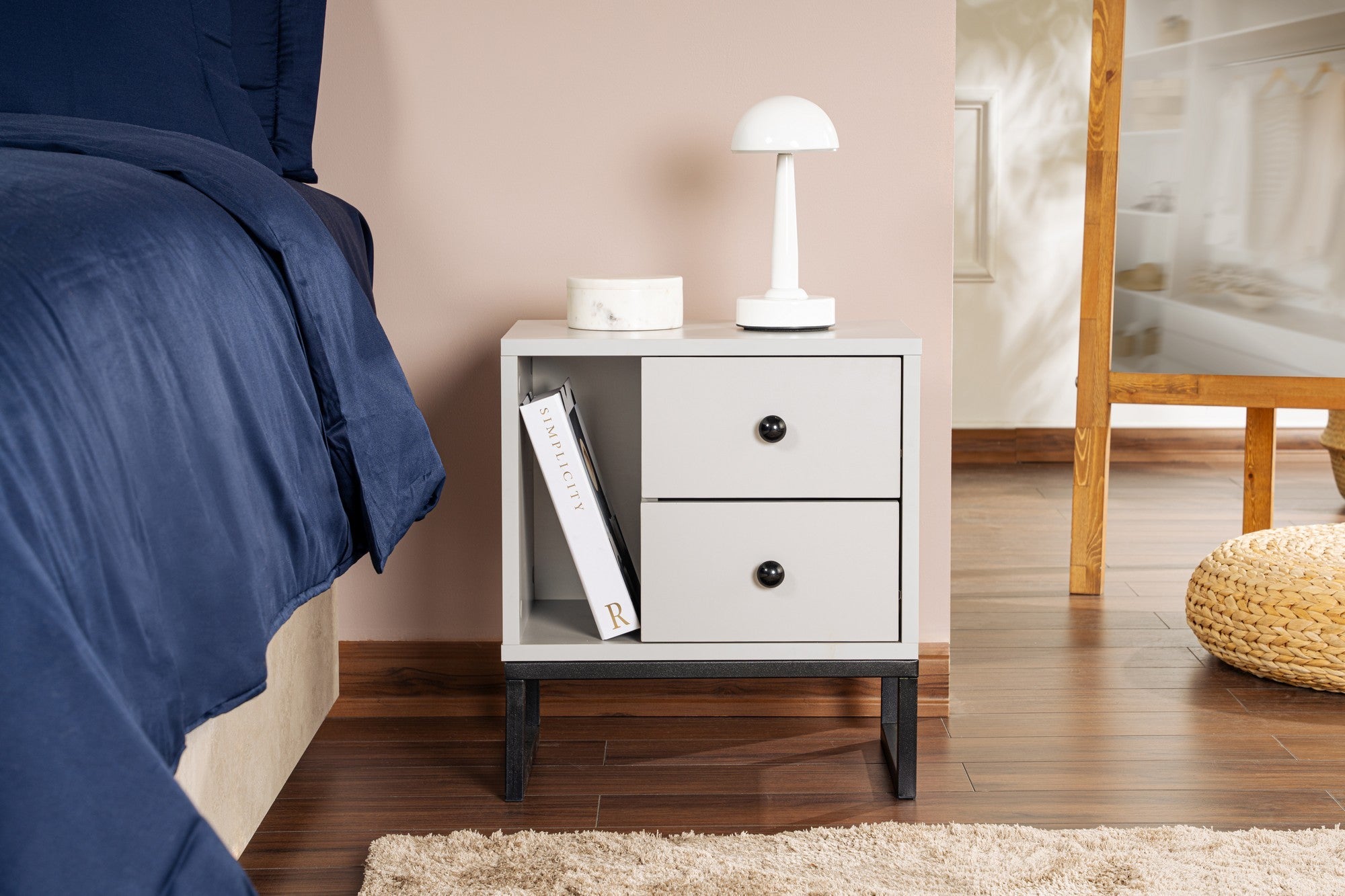 Noćni ormarić Glimmer - Grey, Black | AG-vitahome.hr