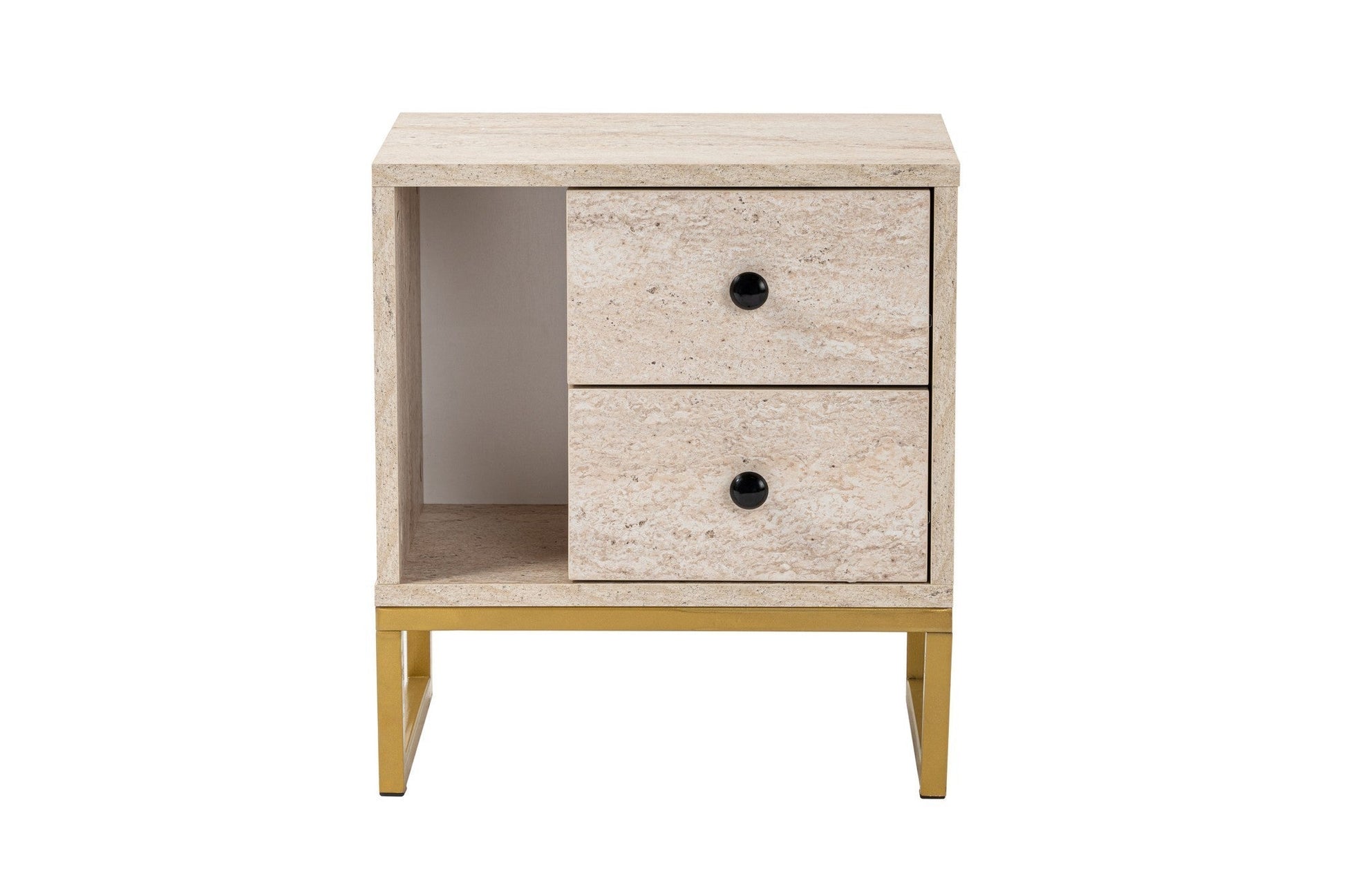 Noćni ormarić Glimmer - Travertine, Gold | AG-vitahome.hr