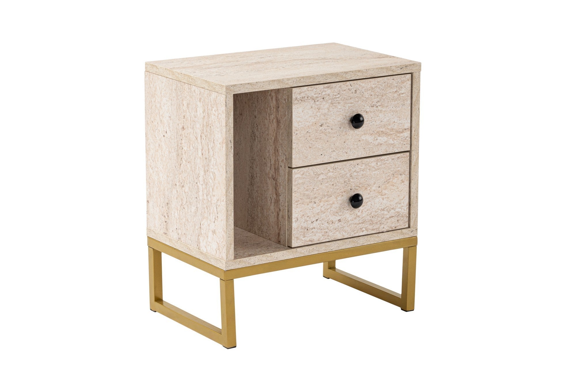 Noćni ormarić Glimmer - Travertine, Gold | AG-vitahome.hr