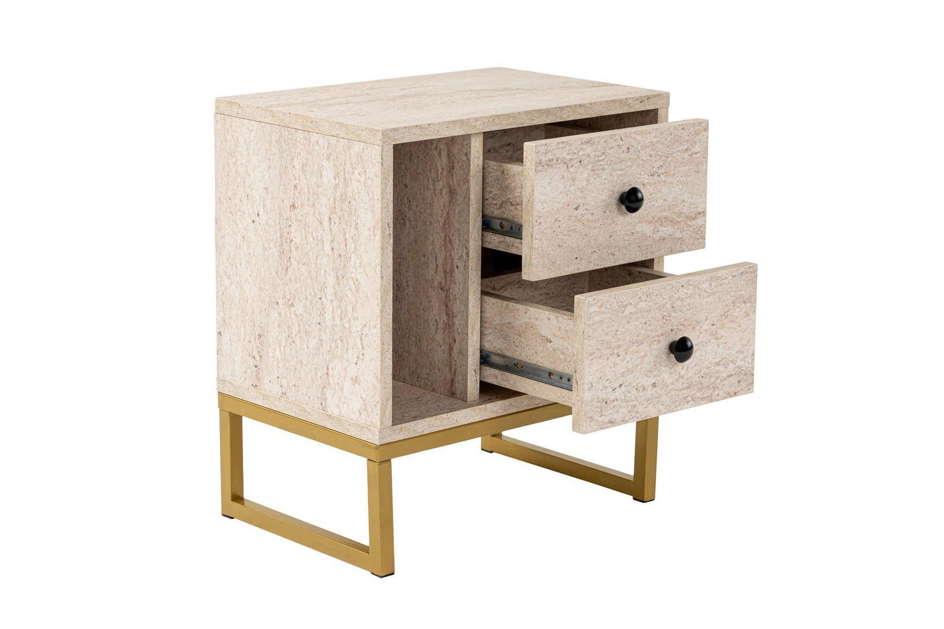 Noćni ormarić Glimmer - Travertine, Gold | AG-vitahome.hr