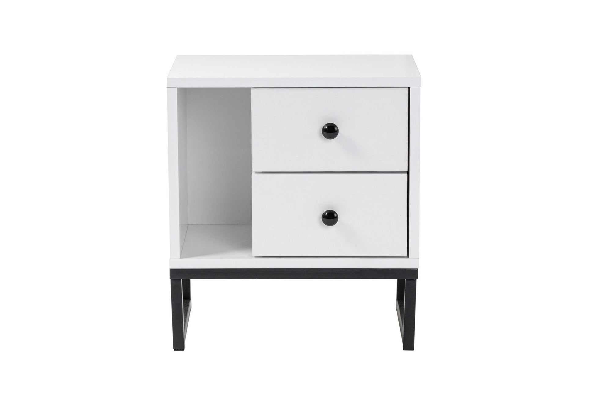 Noćni ormarić Glimmer - White, Black | AG-vitahome.hr