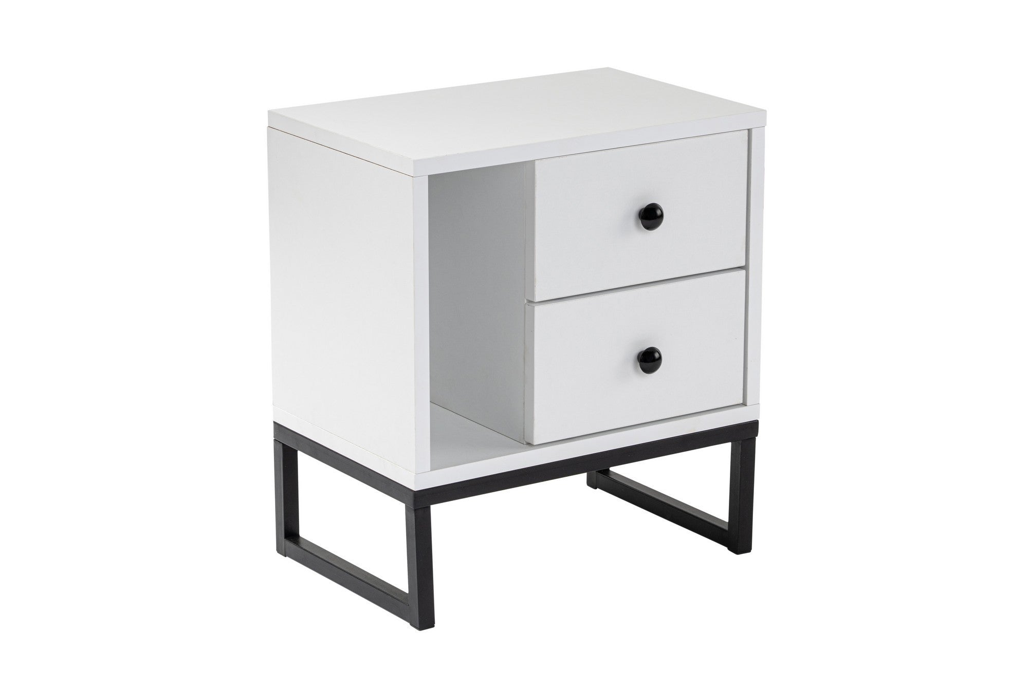 Noćni ormarić Glimmer - White, Black | AG-vitahome.hr