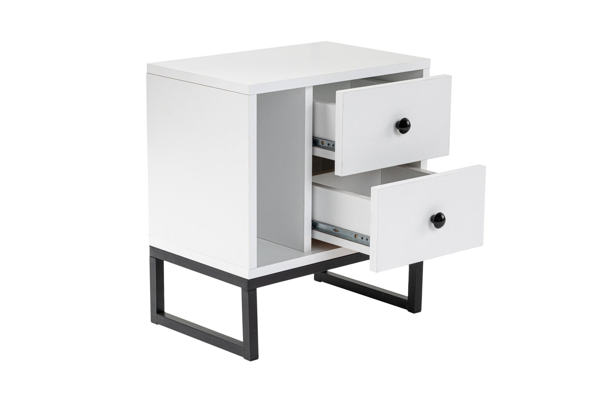 Noćni ormarić Glimmer - White, Black | AG-vitahome.hr