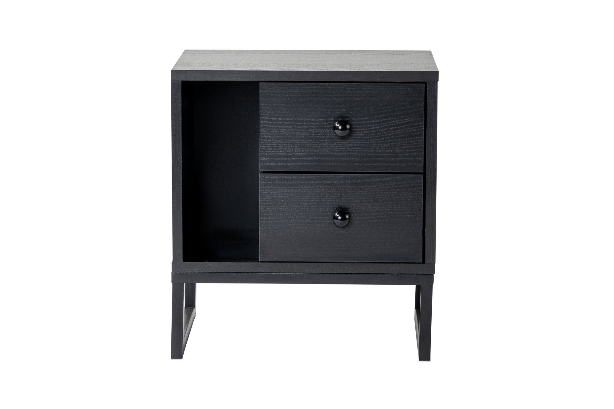 Noćni ormarić Glimmer - Wood Black, Black | AG-vitahome.hr