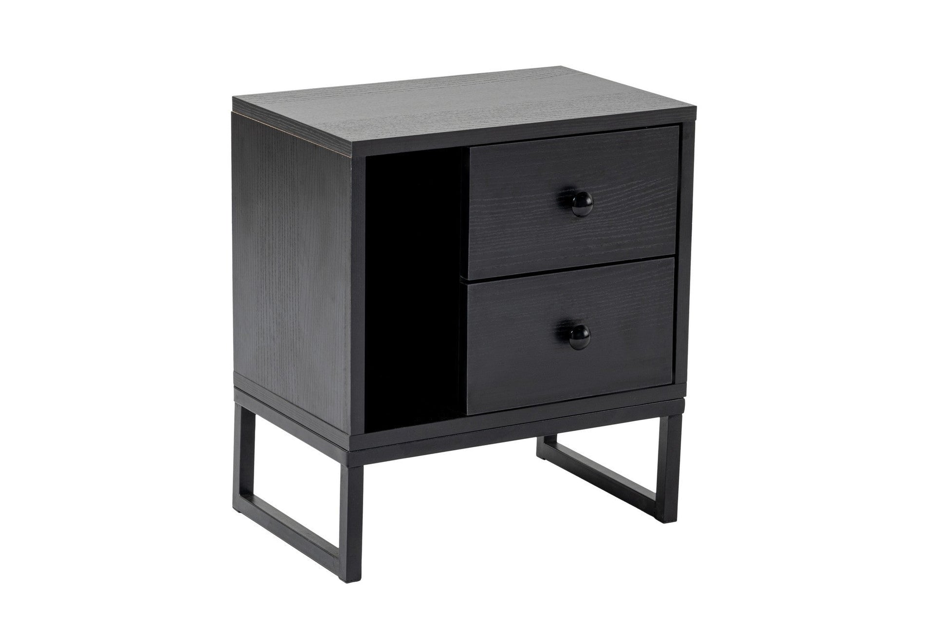 Noćni ormarić Glimmer - Wood Black, Black | AG-vitahome.hr