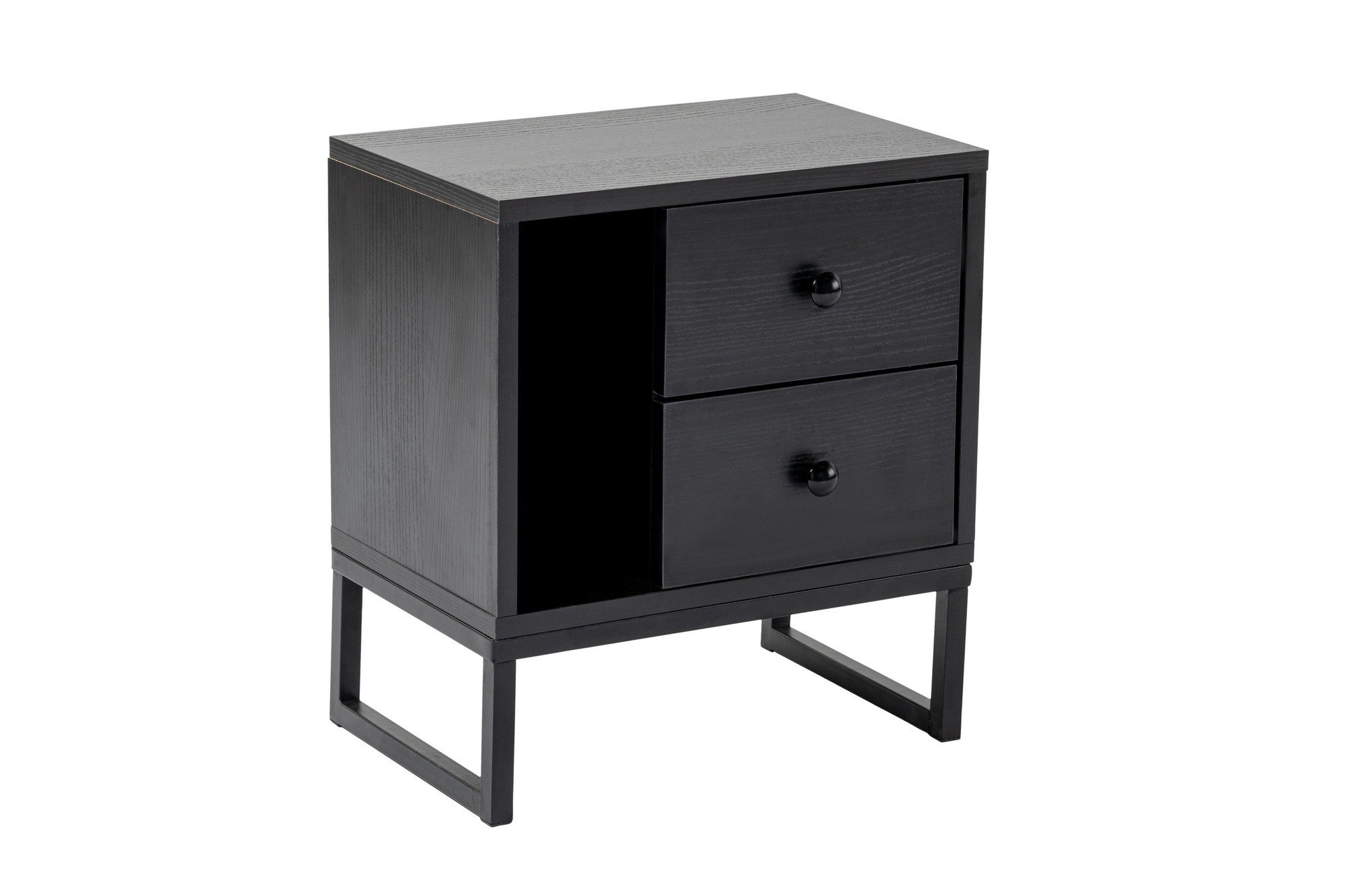 Noćni ormarić Glimmer - Wood Black, Black | AG-vitahome.hr