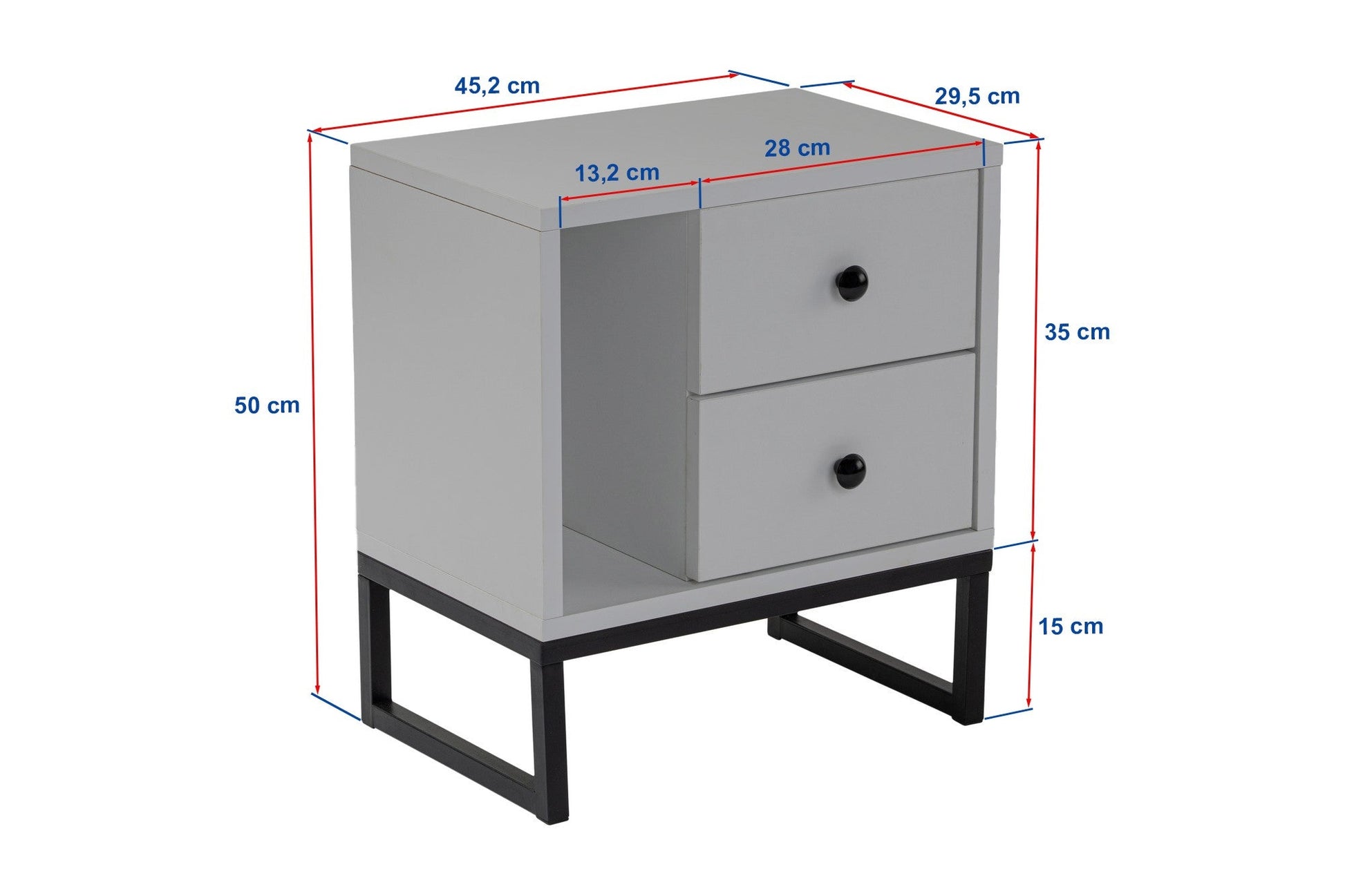 Noćni ormarić Glimmer - Wood Black, Black | AG-vitahome.hr