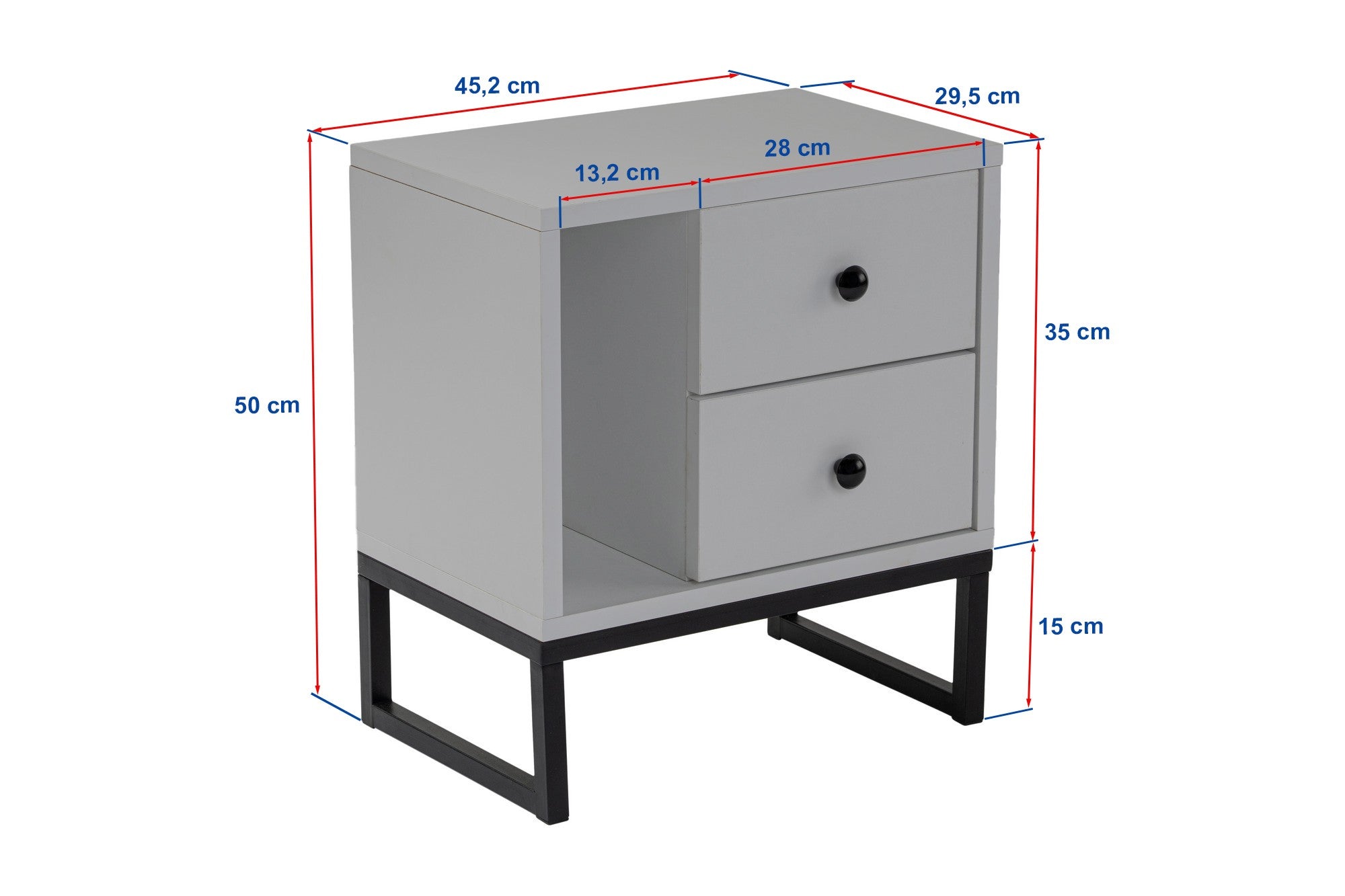 Noćni ormarić Glimmer - Wood Black, Black | AG-vitahome.hr