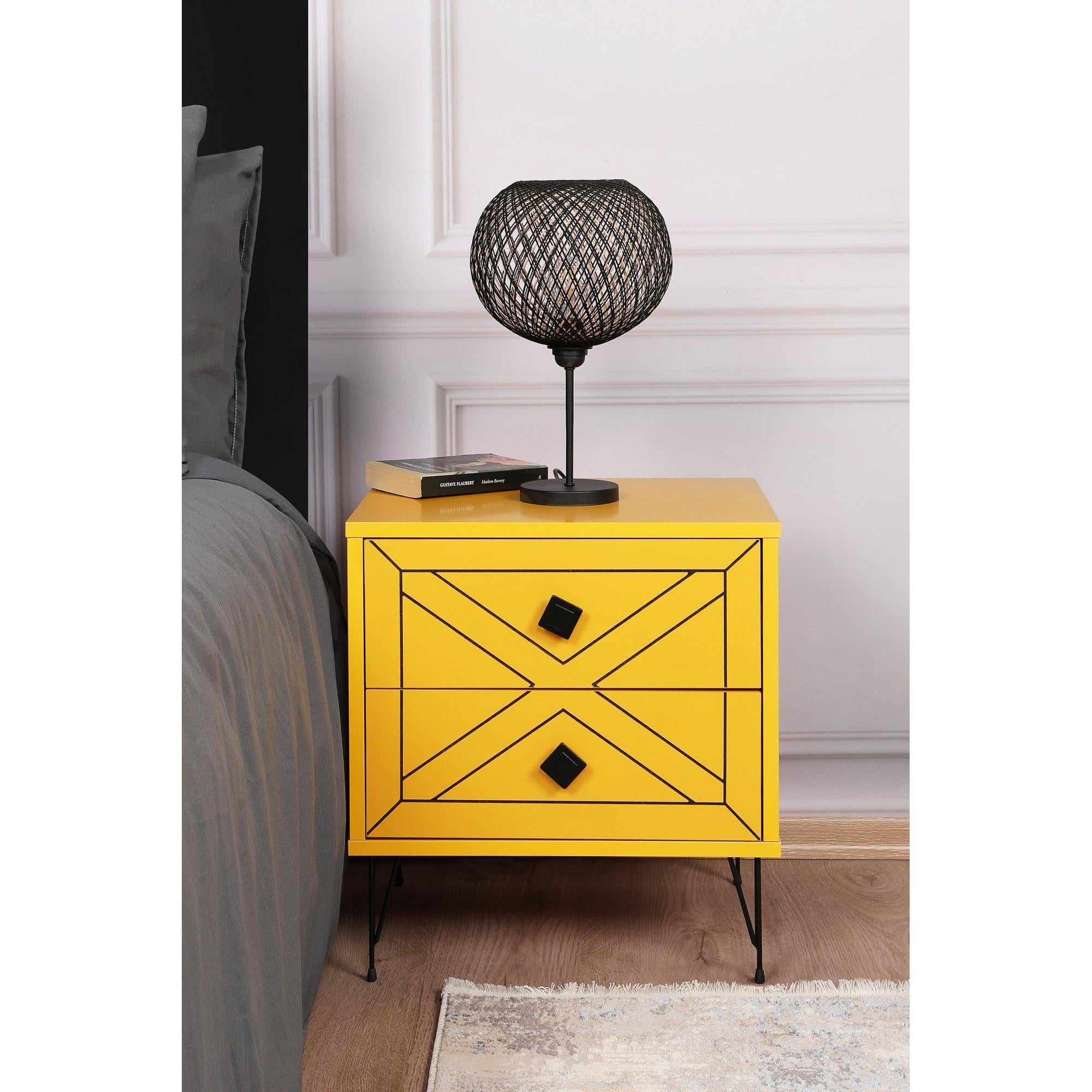 Noćni ormarić Luna - Yellow | AG-vitahome.hr