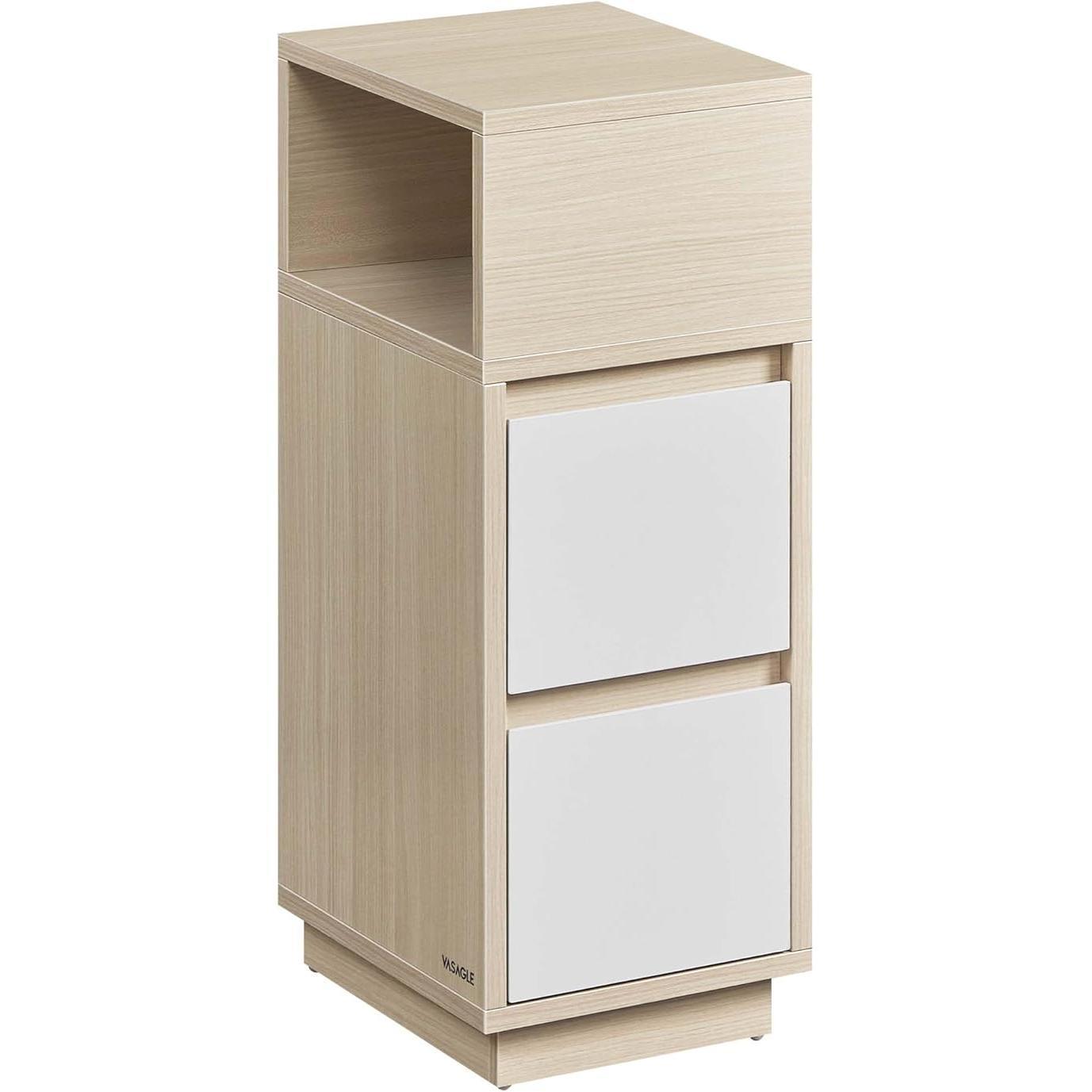 Noćni ormarić s 2 ladice, 30 x 25 x 65 cm, bež i bijele boje | VASAGLE-VASAGLE-Vita Home