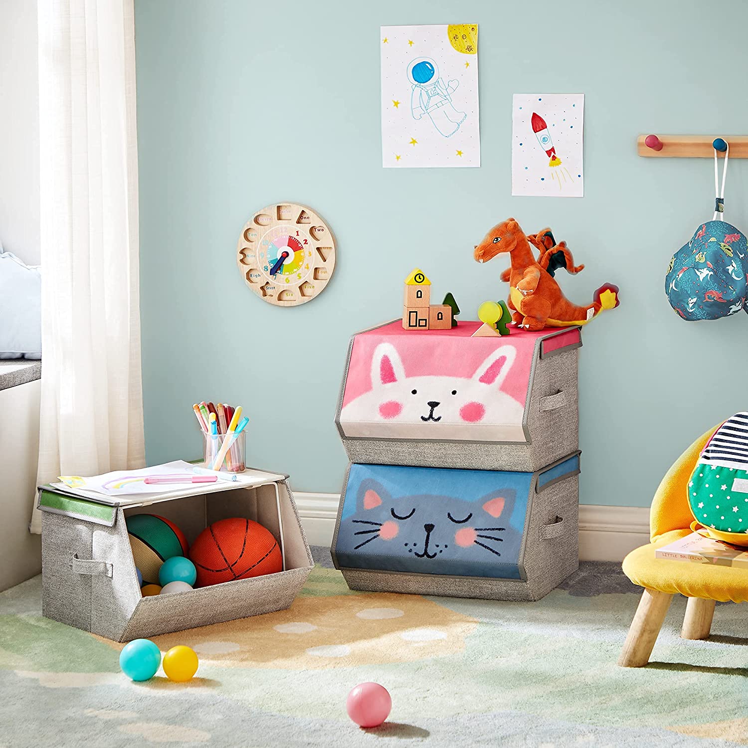 Odlaganje igračaka, 3-dijelni organizatori za odlaganje za djecu, 38 x 25 x 26,5 cm | SONGMICS-vitahome.hr