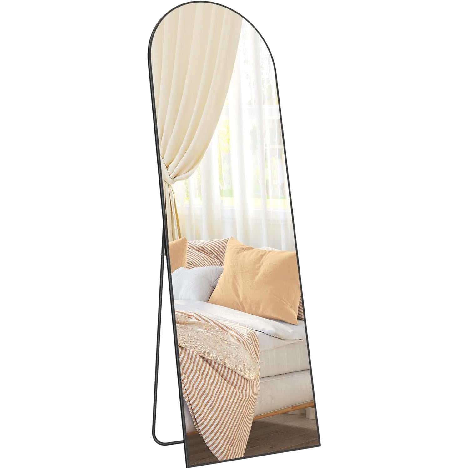 Ogledalo pune dužine, 160 x 50 cm, okvir od aluminijske legure crne boje | SONGMICS-SONGMICS-Vita Home