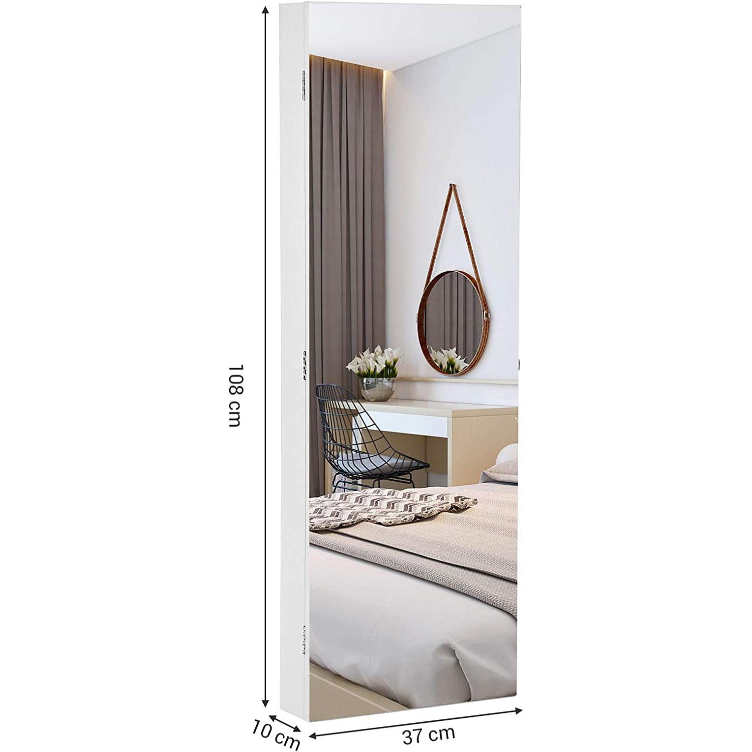 Ogledalo za nakit 37 x 10 x 108 cm | SONGMICS-vitahome.hr