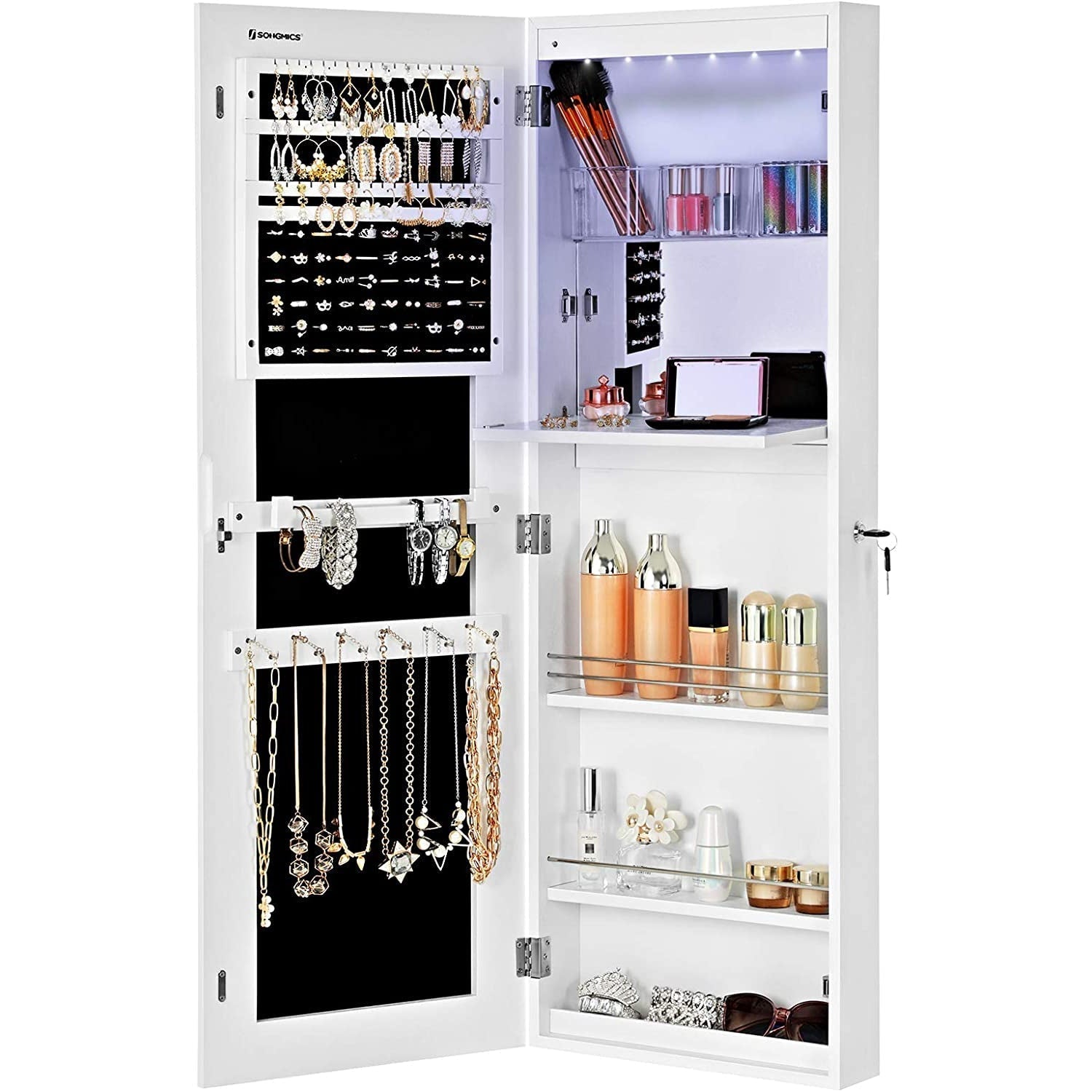 Ogledalo za nakit 37 x 10 x 108 cm | SONGMICS-vitahome.hr
