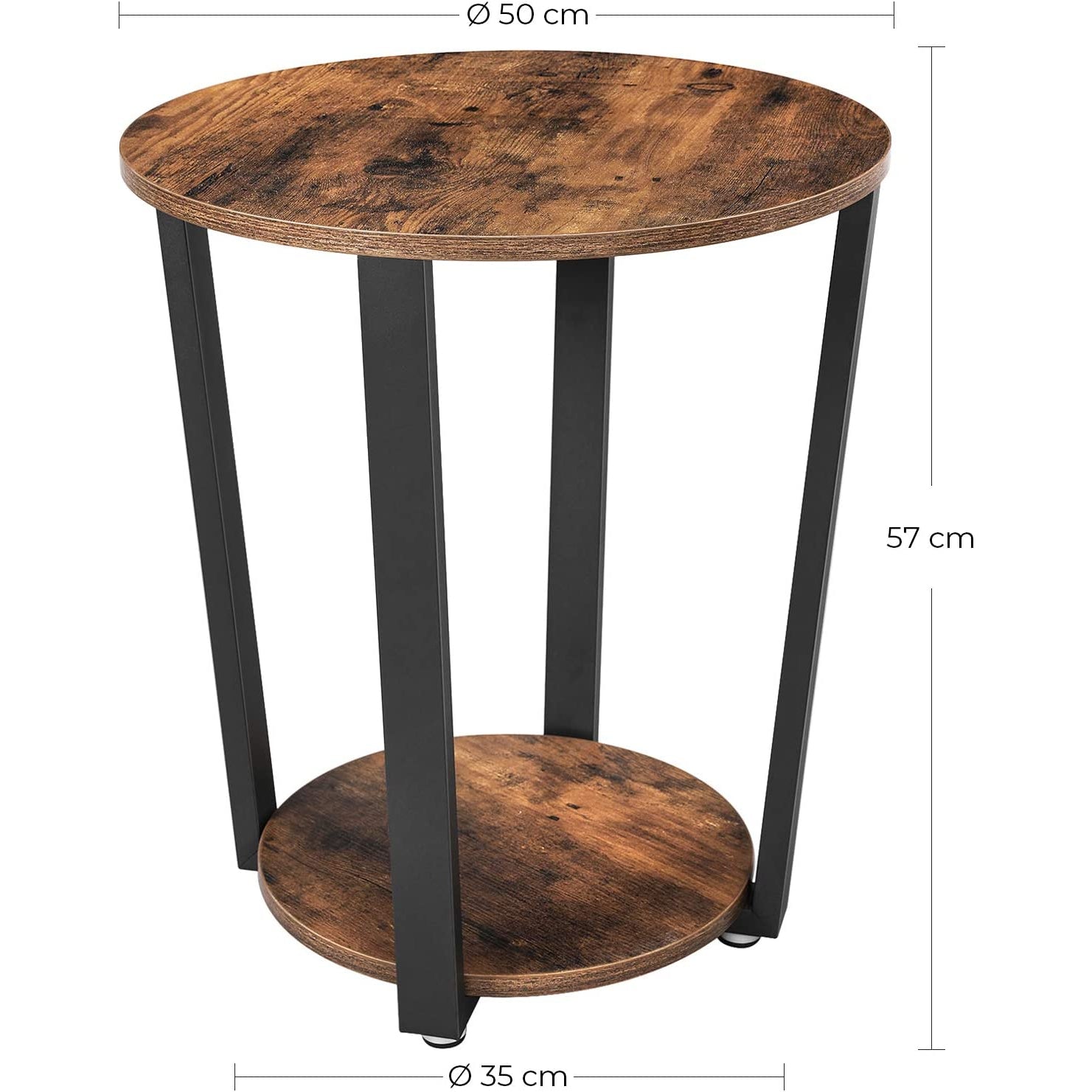 Okrugli stolić, mali stolić za kavu 50 x 50 x 57 cm | Vasagle-vitahome.hr