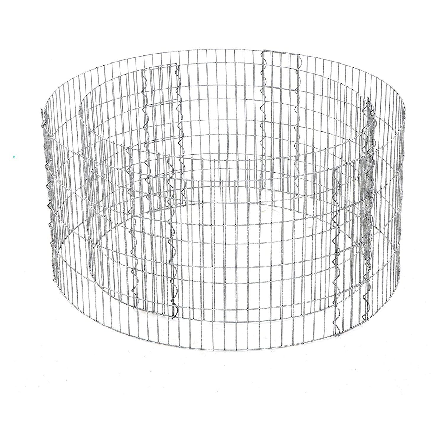 Okrugli ukrasni gabion 90 x 40 cm, rešetka 2,5 x 10 cm, nehrđajući | SONGMICS-vitahome.hr