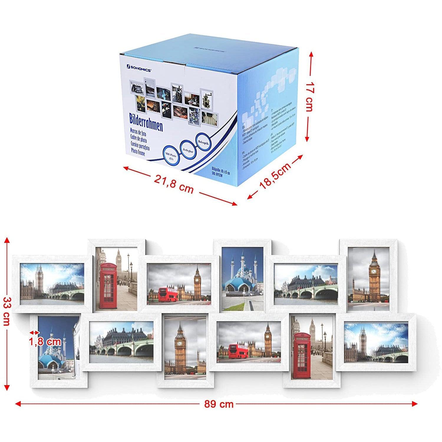 Okvir za fotografije, okvir za fotografije kolaž za 12 fotografija 10 x 15 cm | SONGMICS-vitahome.hr