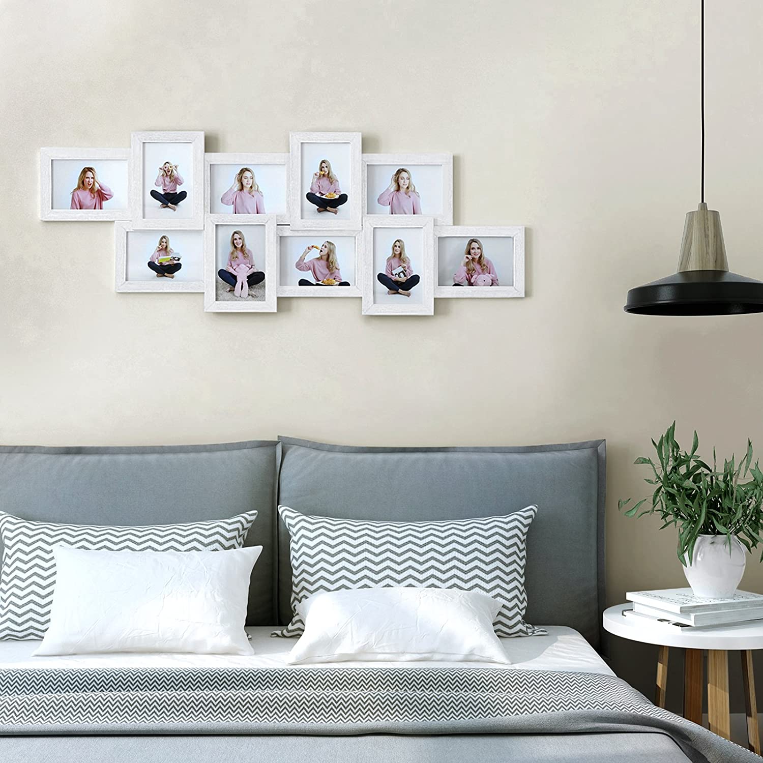 Okvir za fotografije, za do 10 fotografija 10 x 15 cm po fotografiji, bijelo | SONGMICS-vitahome.hr