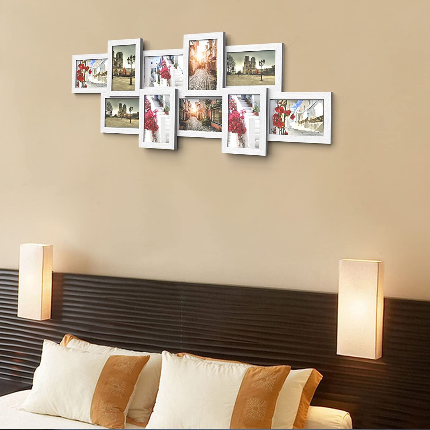 Okvir za fotografije, za do 10 fotografija 10 x 15 cm po fotografiji, bijelo | SONGMICS-vitahome.hr