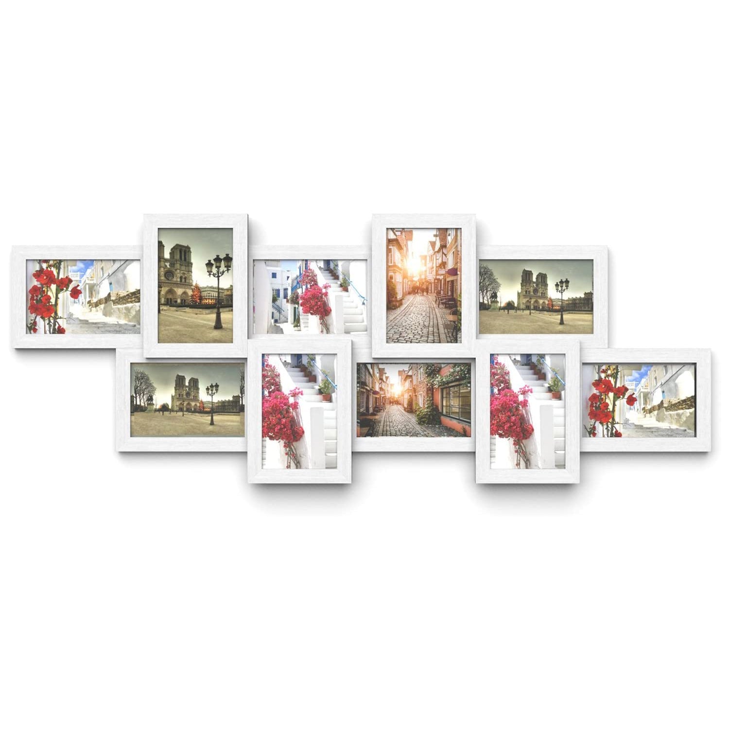 Okvir za fotografije, za do 10 fotografija 10 x 15 cm po fotografiji, bijelo | SONGMICS-vitahome.hr