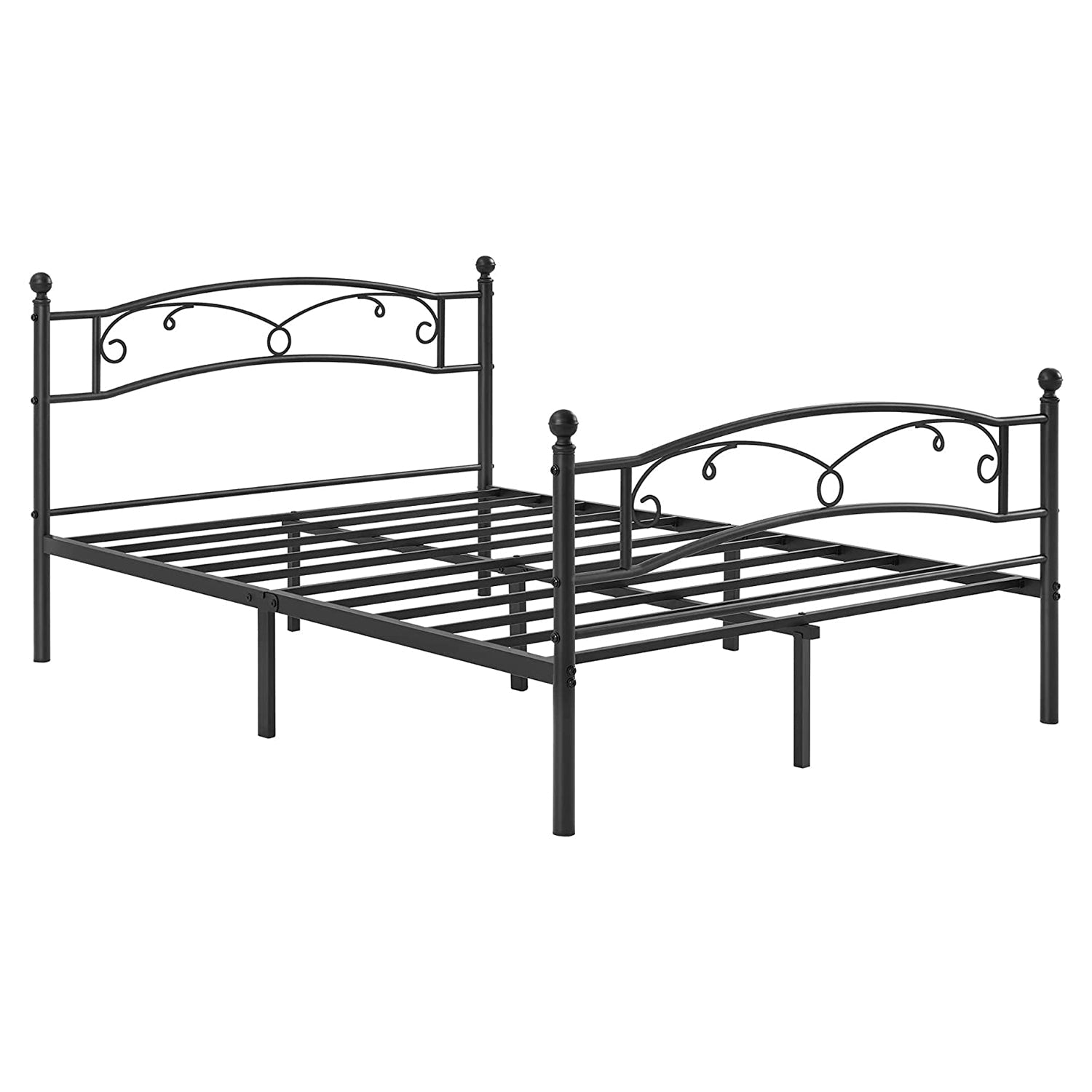 Okvir za krevet, 198 x 92,5 x 142 cm, bračni krevet od metala, crni | Vasagle-vitahome.hr