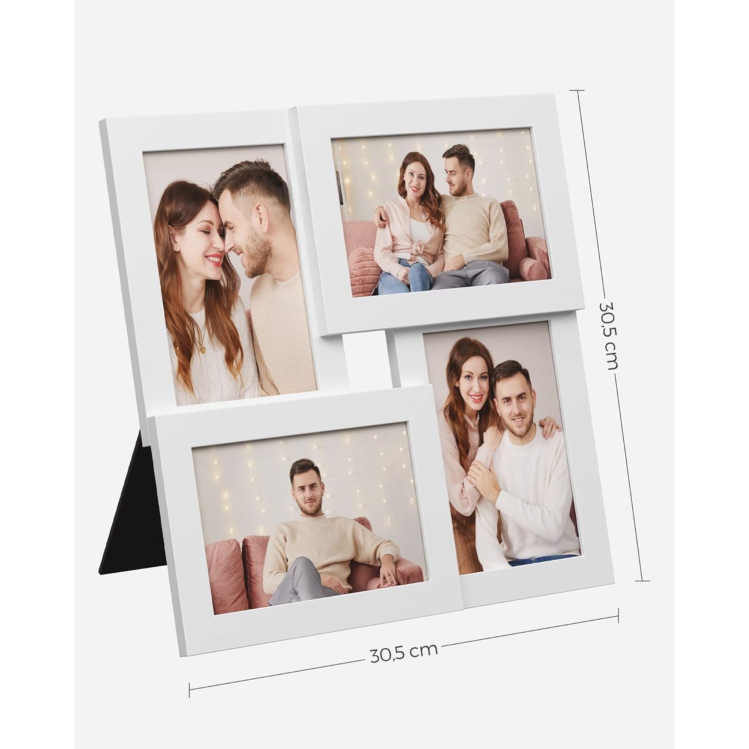 Okviri za slike kolaž za 4 fotografije, zidni ili stolni, bijeli | SONGMICS-vitahome.hr